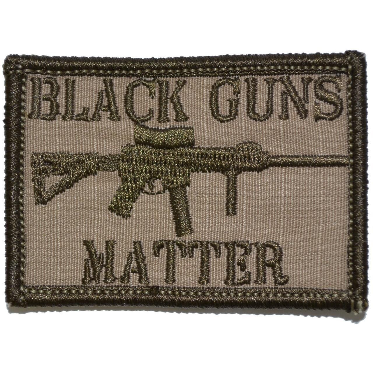 Tactical Gear Junkie Patches Coyote Brown Black Guns Matter - 2x3 Patch