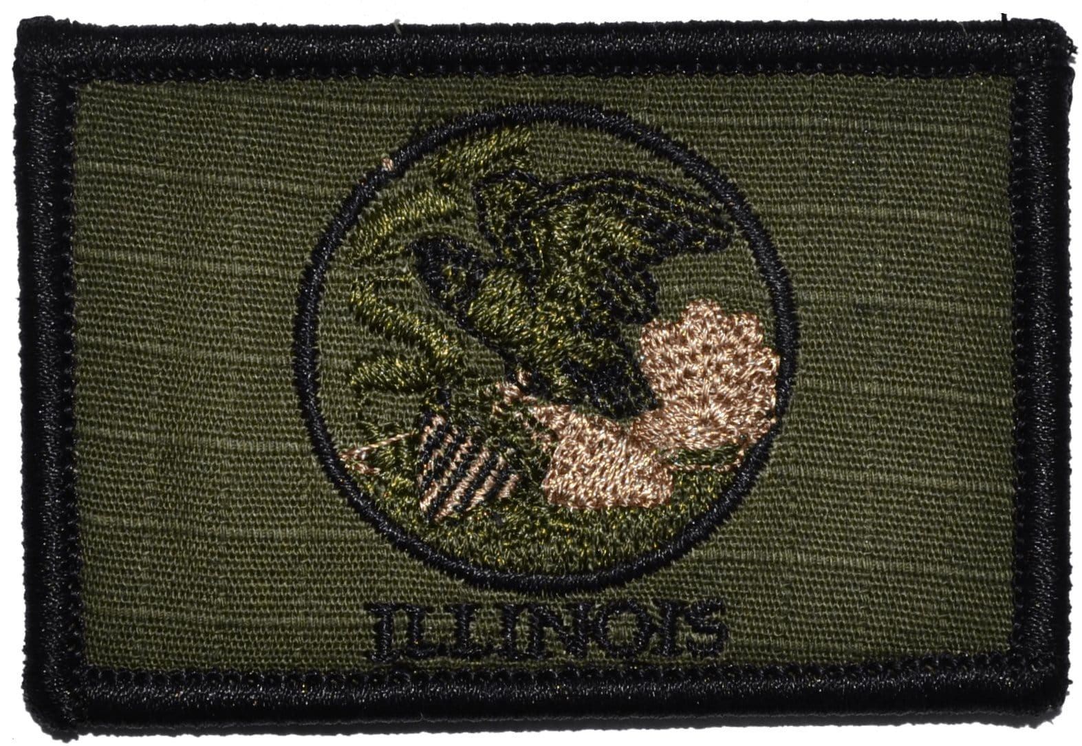 Tactical Gear Junkie Patches Olive Drab Illinois State Flag - 2x3 Patch