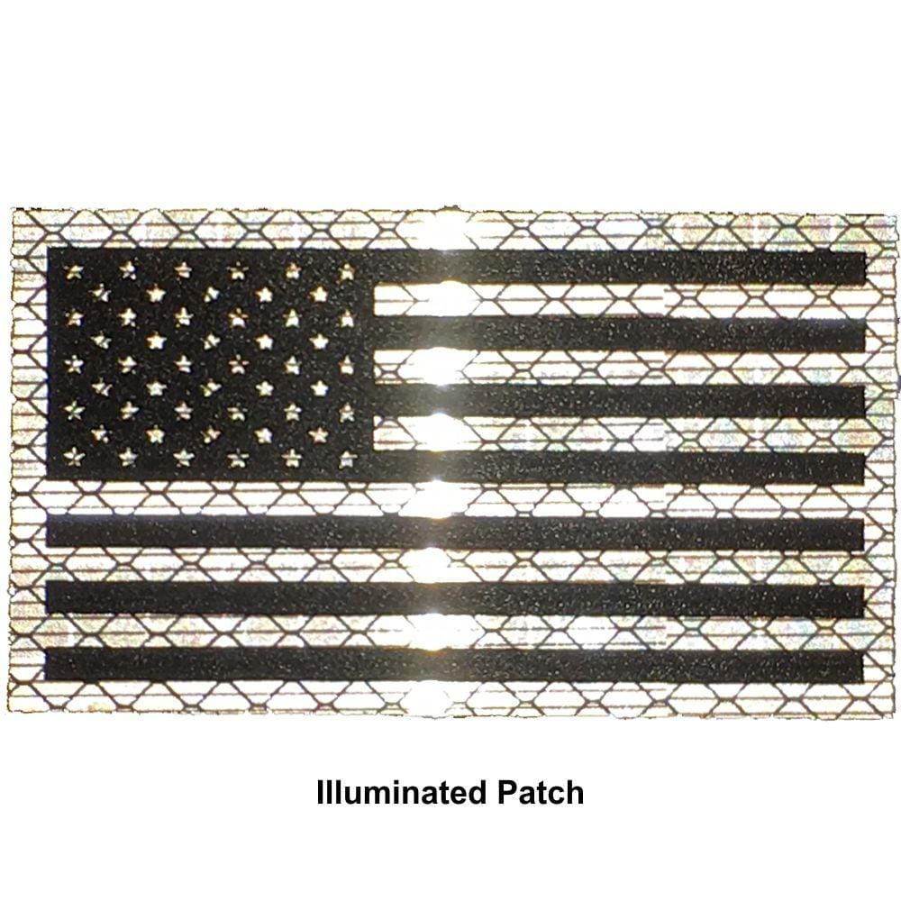 Tactical Gear Junkie Patches Reflective Printed White/Black USA Flag - 2x3.5 Patch
