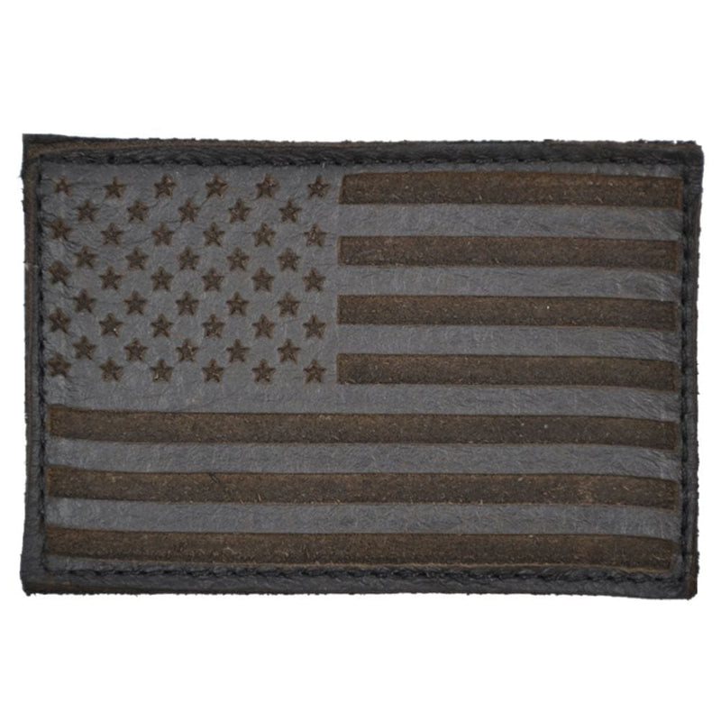 American Flag - 2x3 Leather Patch - Black