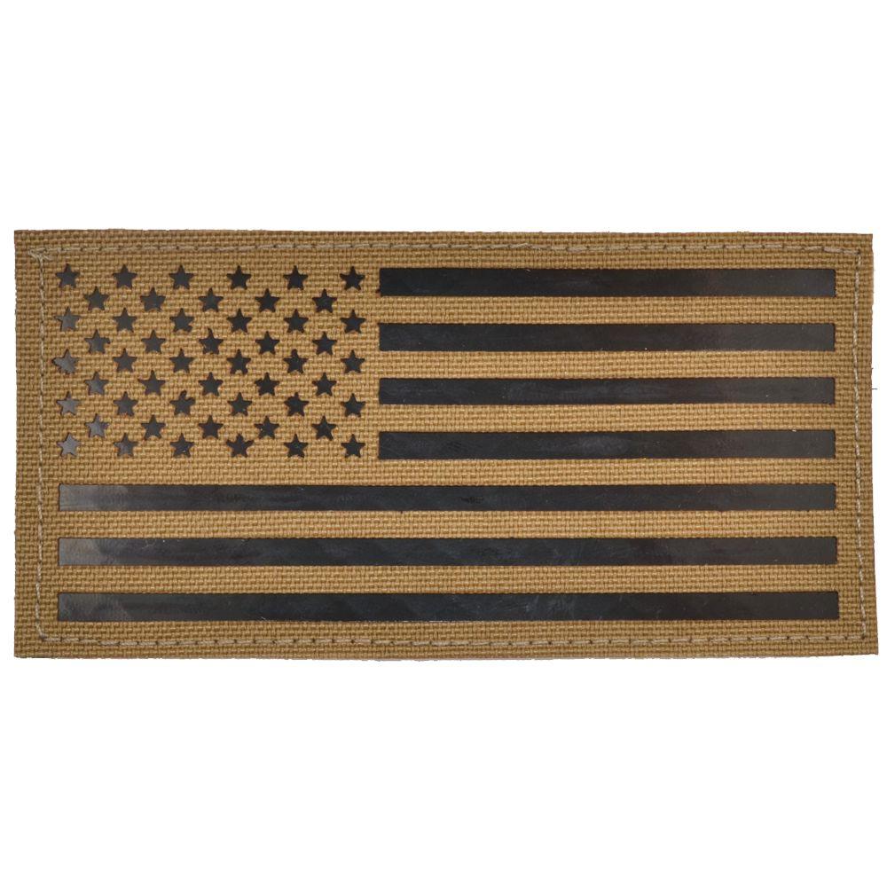Tactical Gear Junkie Patches Coyote Brown CORDURA® / Black USA Forward Flag Laser Cut - 2x4 CORDURA® Patch - Reflective