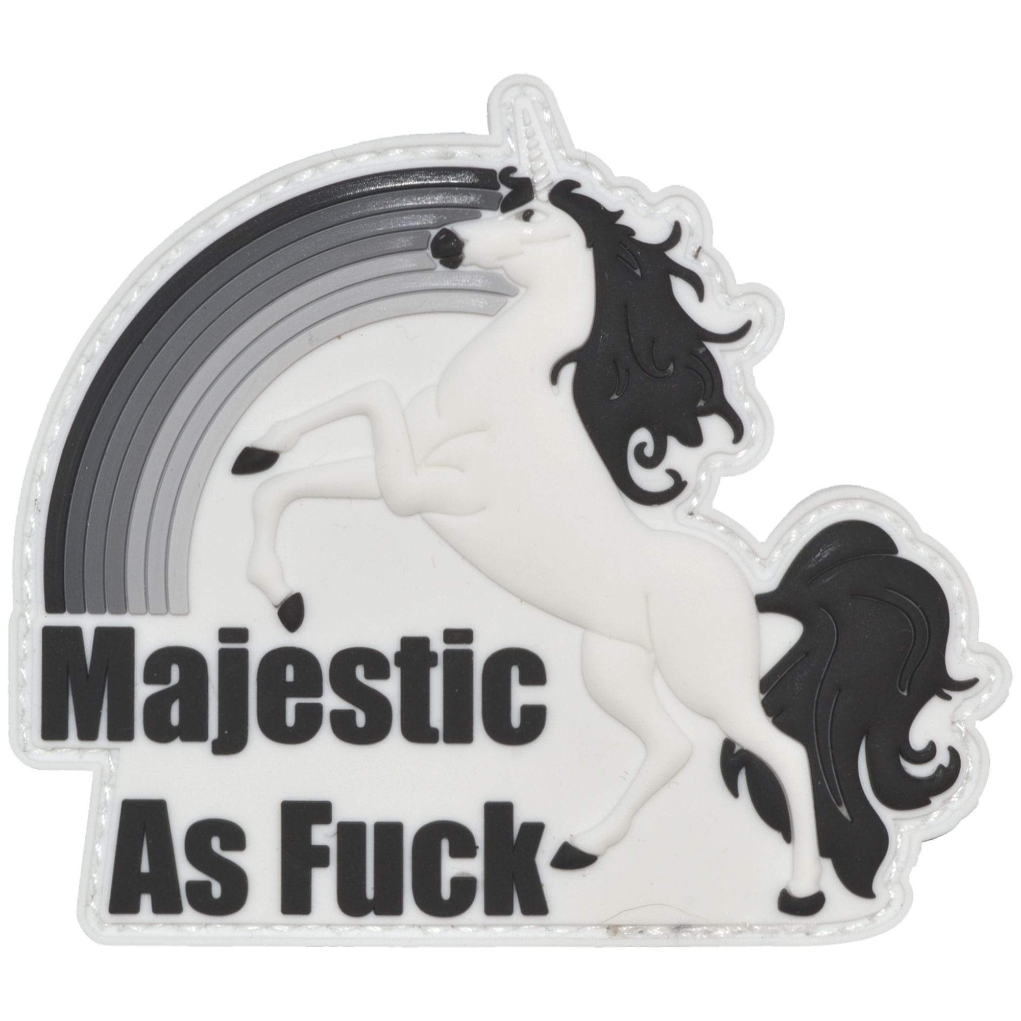Tactical Gear Junkie Patches Black Majestic As Fuck Unicorn - 3.5 inch PVC Patch - Multiple Colors