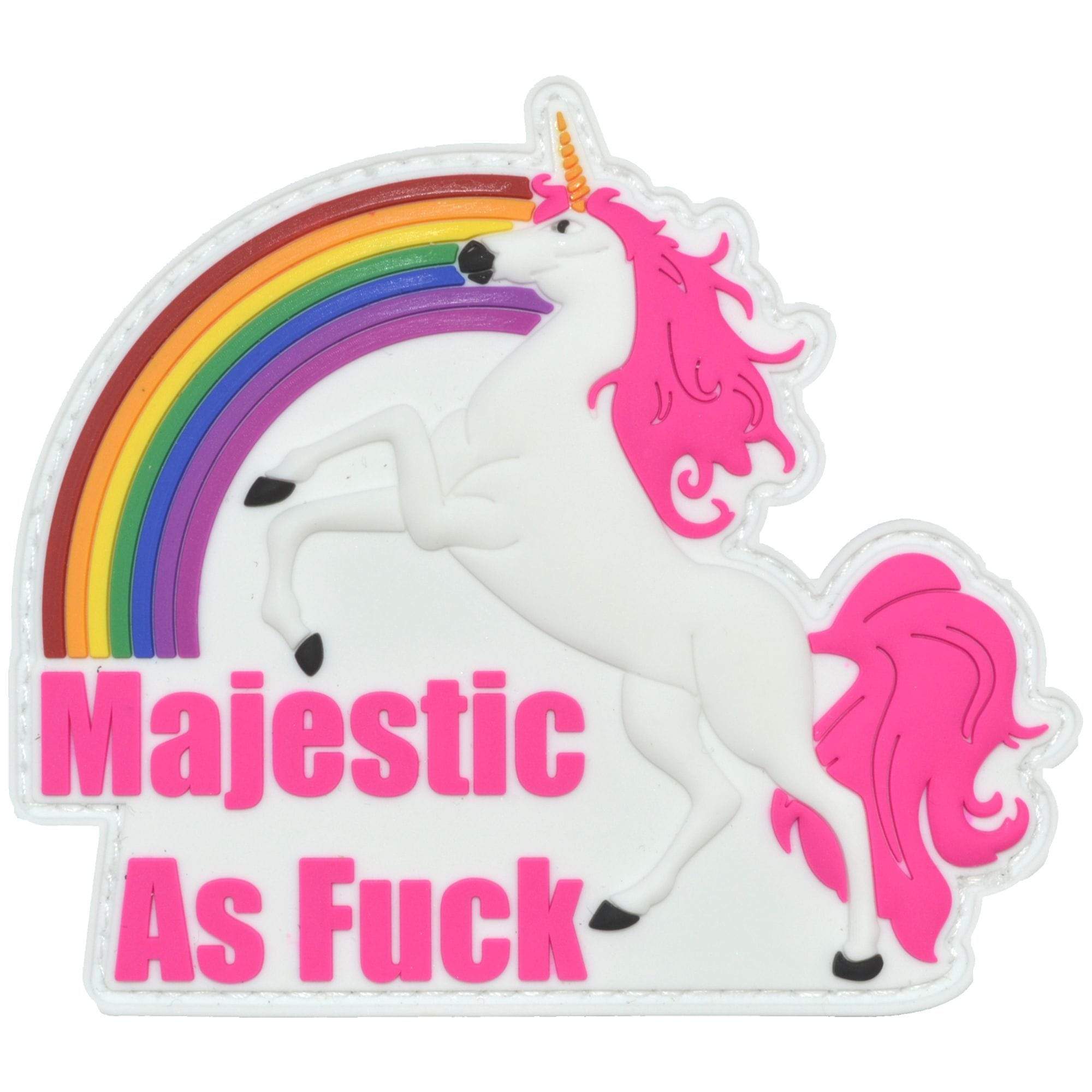 Tactical Gear Junkie Patches Full Color Majestic As Fuck Unicorn - 3.5 inch PVC Patch - Multiple Colors