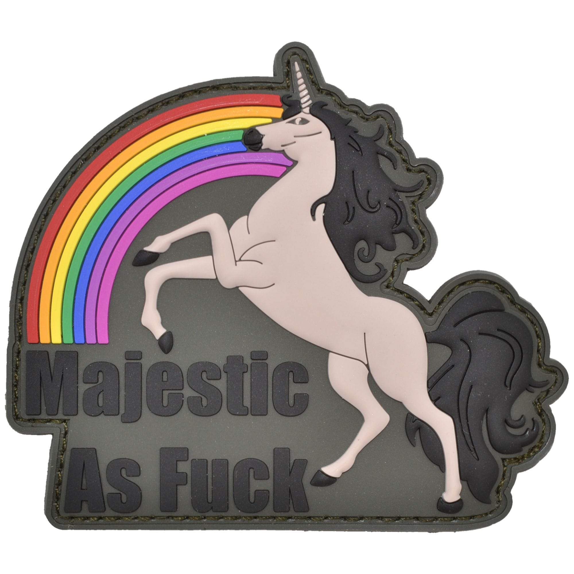 Tactical Gear Junkie Patches Olive Drab Majestic As Fuck Unicorn - 3.5 inch PVC Patch - Multiple Colors