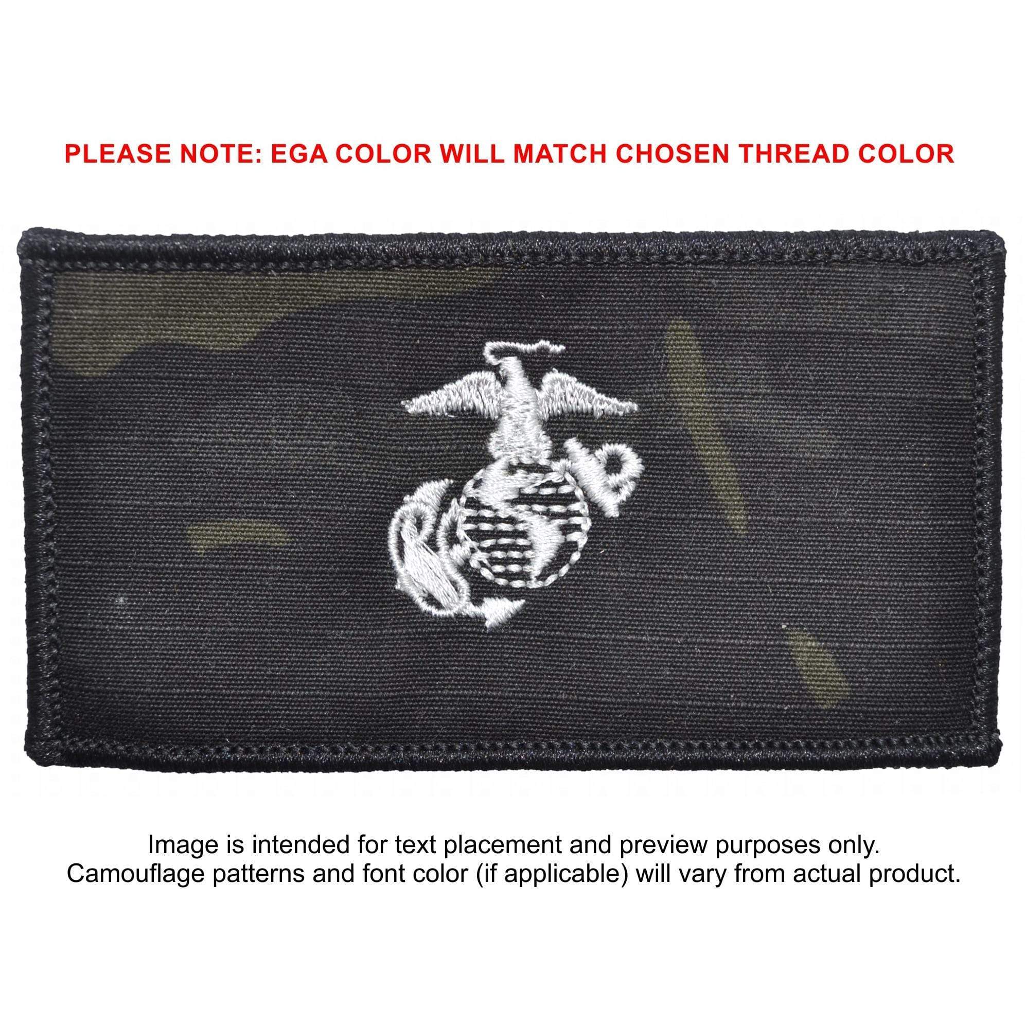Tactical Gear Junkie Patches MultiCam BLACK USMC Plate Carrier Flak Patch - Eagle Globe and Anchor Graphic (Open Globe)