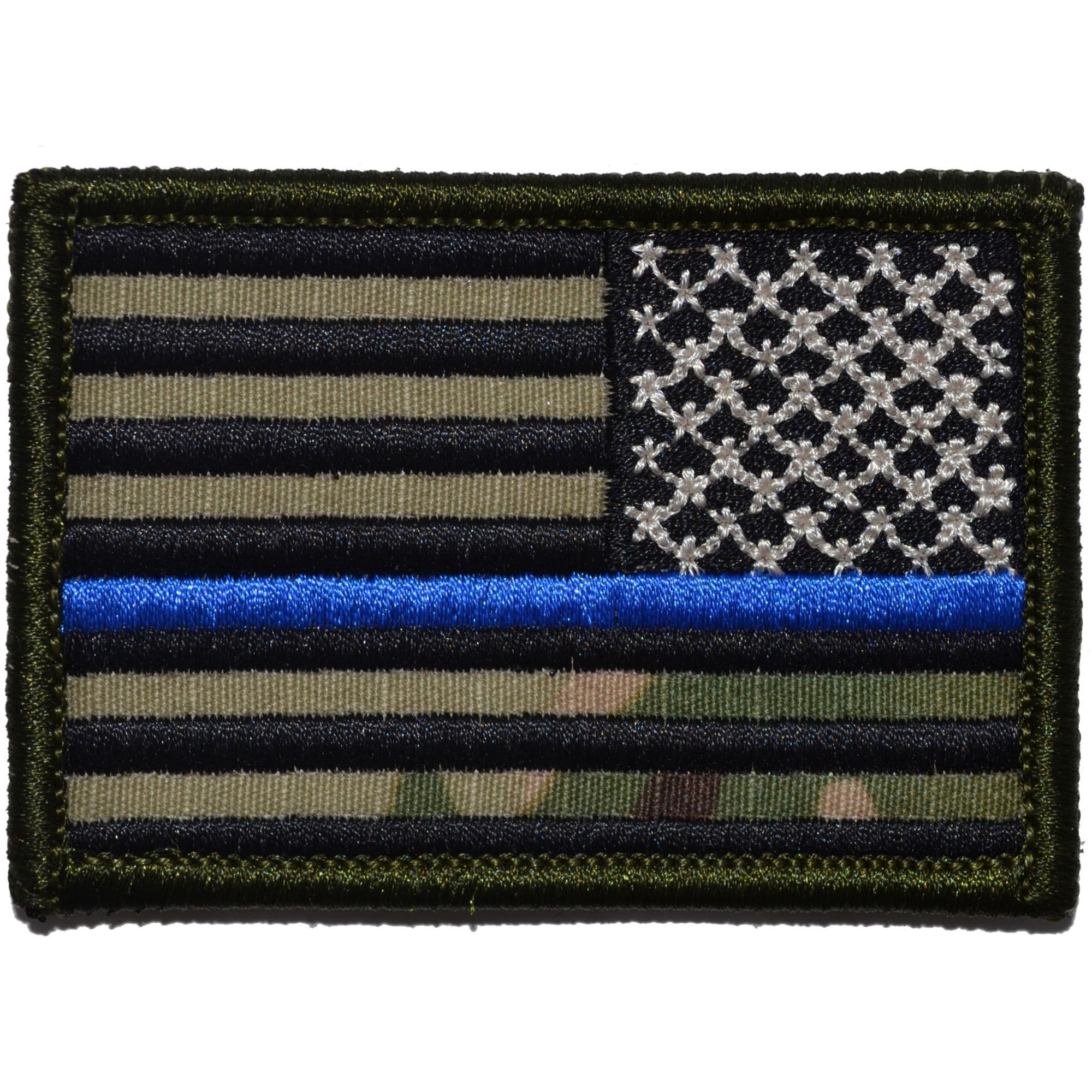 Tactical Gear Junkie Patches MultiCam Reverse Thin Blue Line Police USA Flag - 2x3 Patch