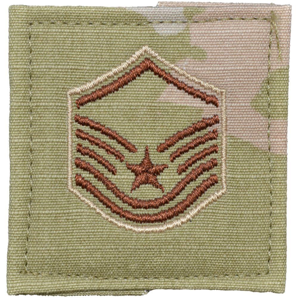Tactical Gear Junkie Rank Master Sergeant (MSgt) Air Force Rank w/ Hook Fastener Backing - 3-Color OCP