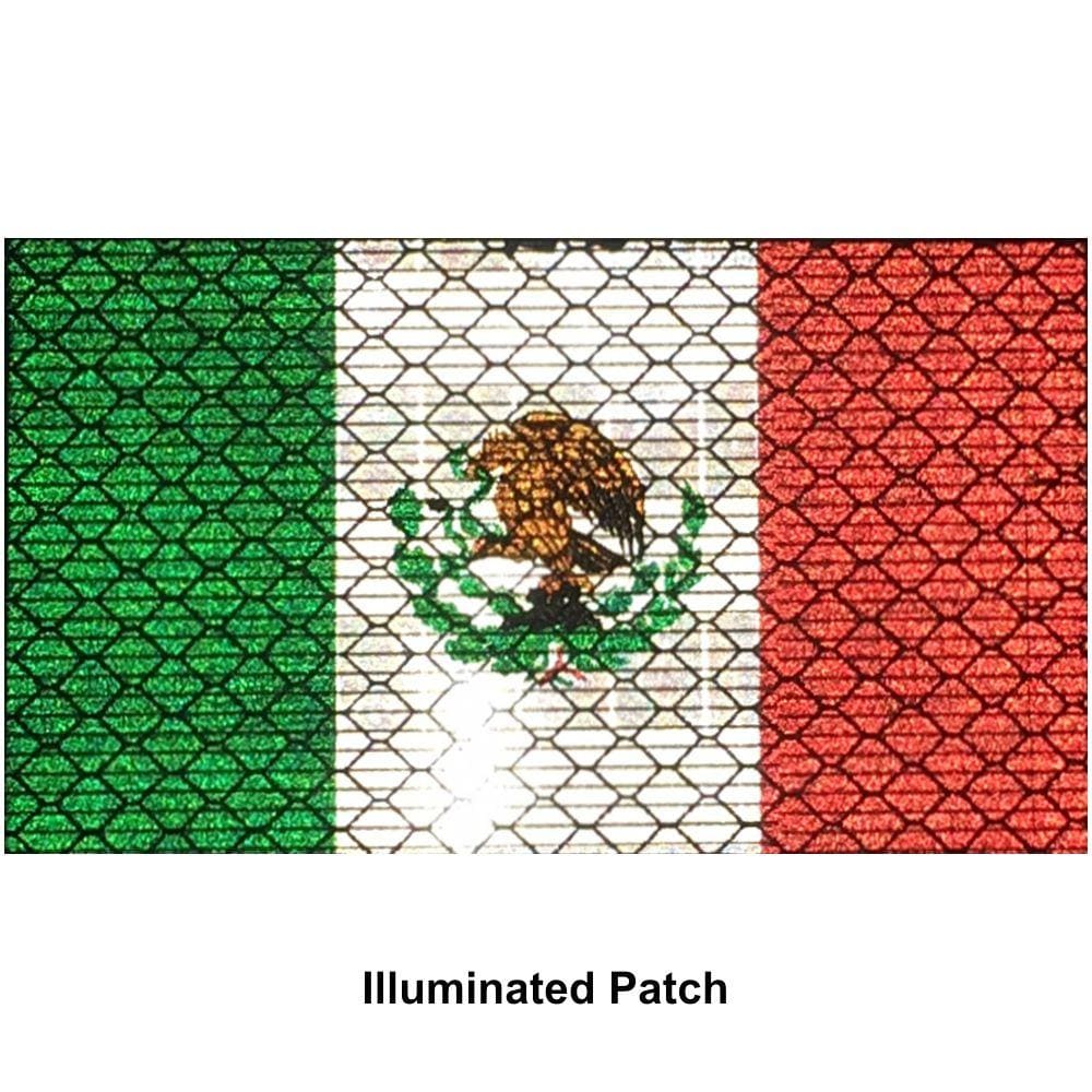 Reflective Mexico Flag - 2x3.5 Patch