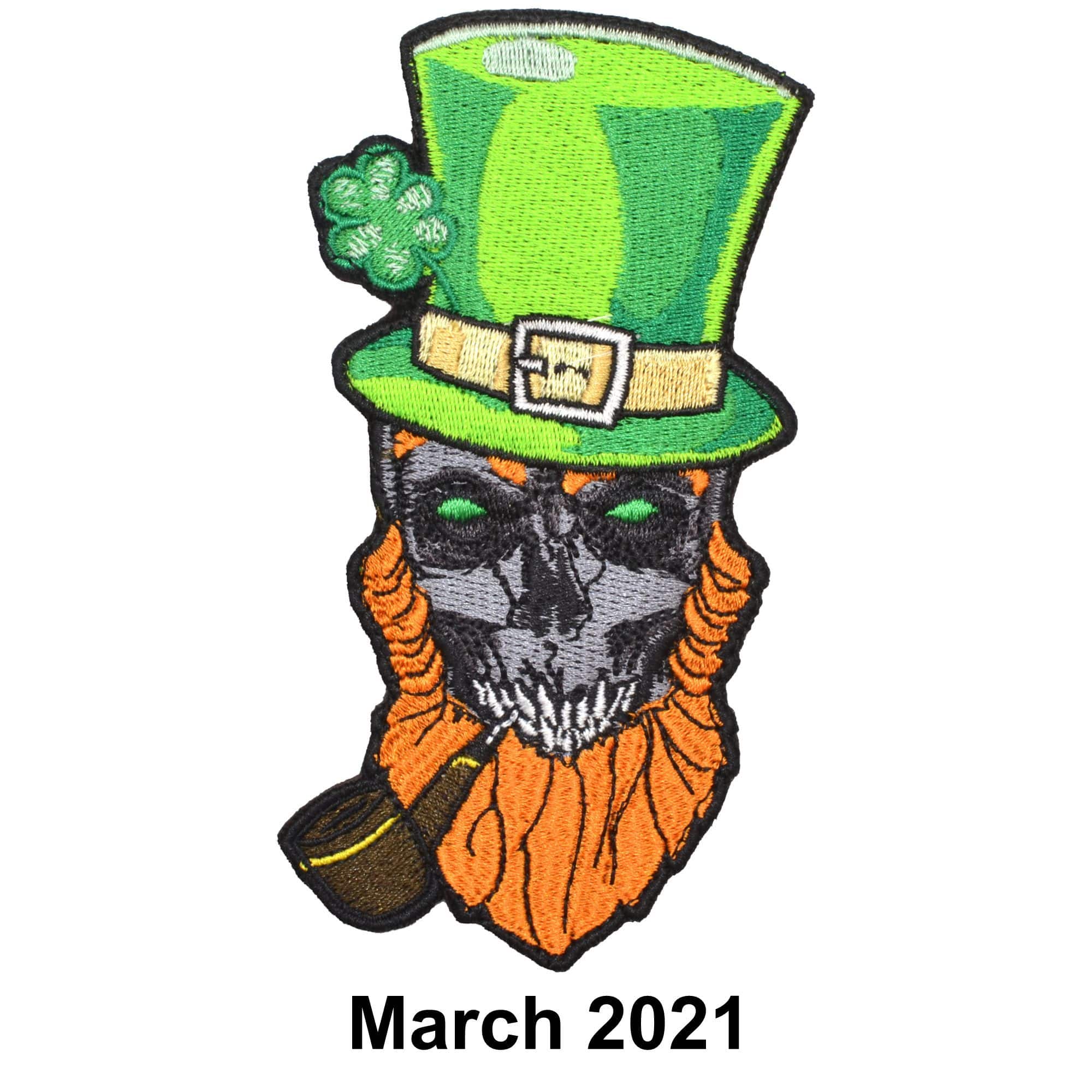Tactical Gear Junkie Patches March 2021 Patch of the Month - Leprechaun Skull