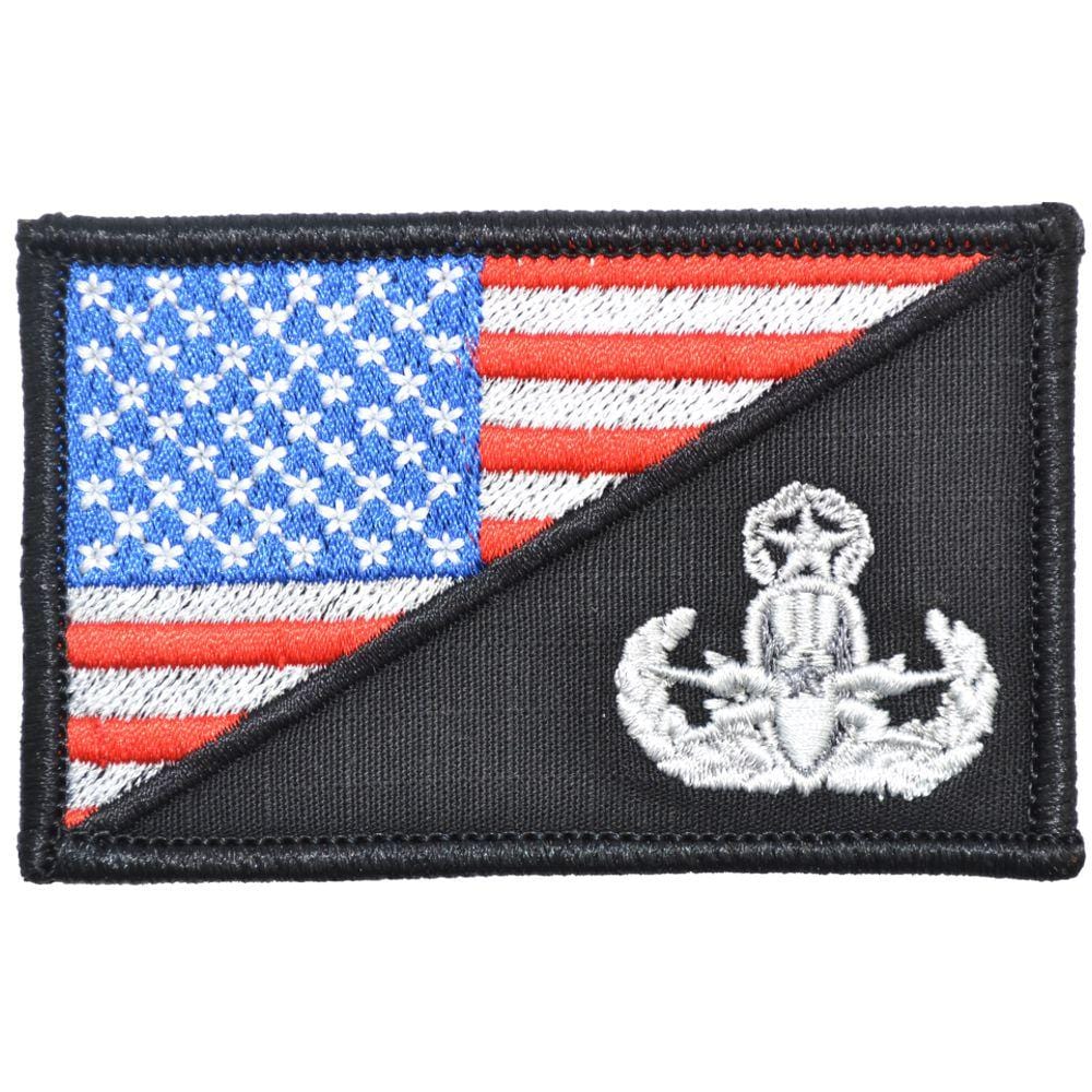Tactical Gear Junkie Patches Full Color EOD MASTER Explosive Ordnance Disposal USA Flag - 2.25x3.5 Patch
