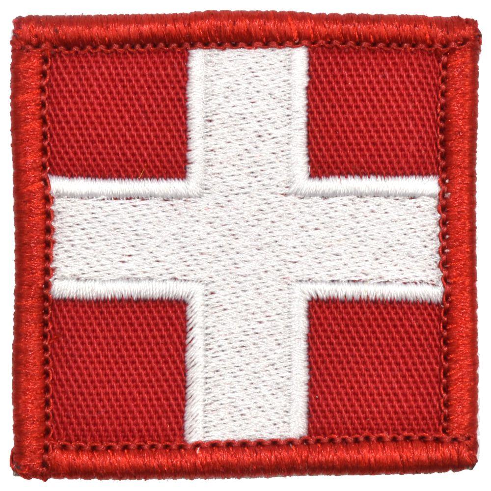 Tactical Gear Junkie Patches Red w/ White Medic Cross - 2x2 Patch