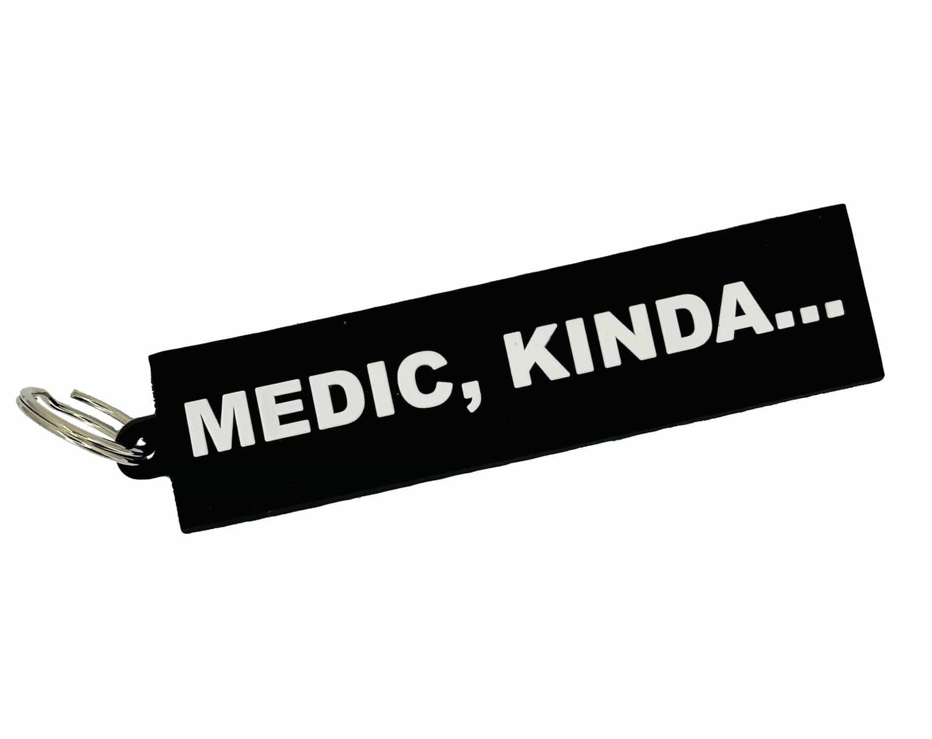 Tactical Gear Junkie Patches Black w/White Medic Kinda - American Made - PVC Patch/Keychain