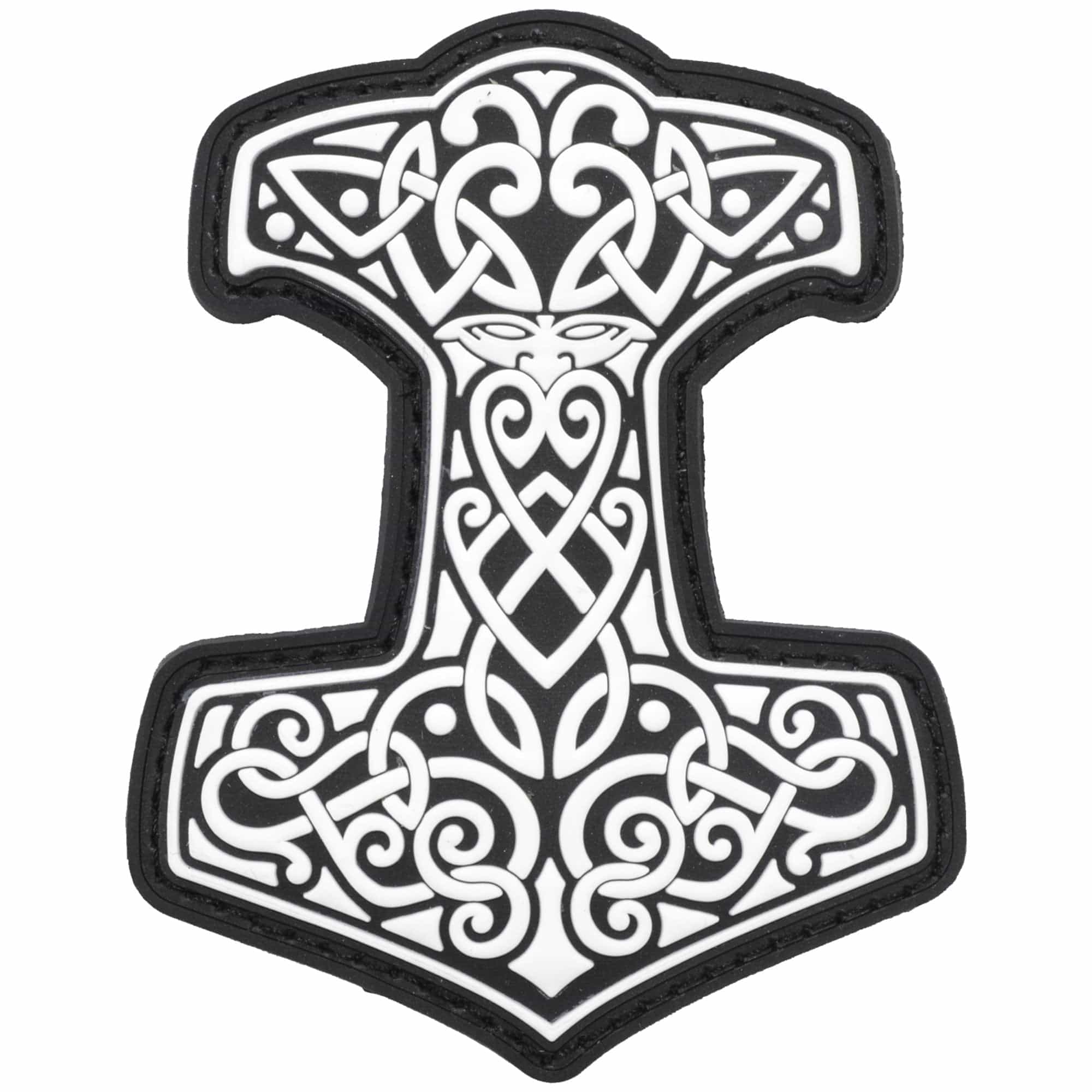 Tactical Gear Junkie Patches White Mjölnir Thor's Hammer Norse Viking - 2.5x3 PVC Patch - Multiple Colors