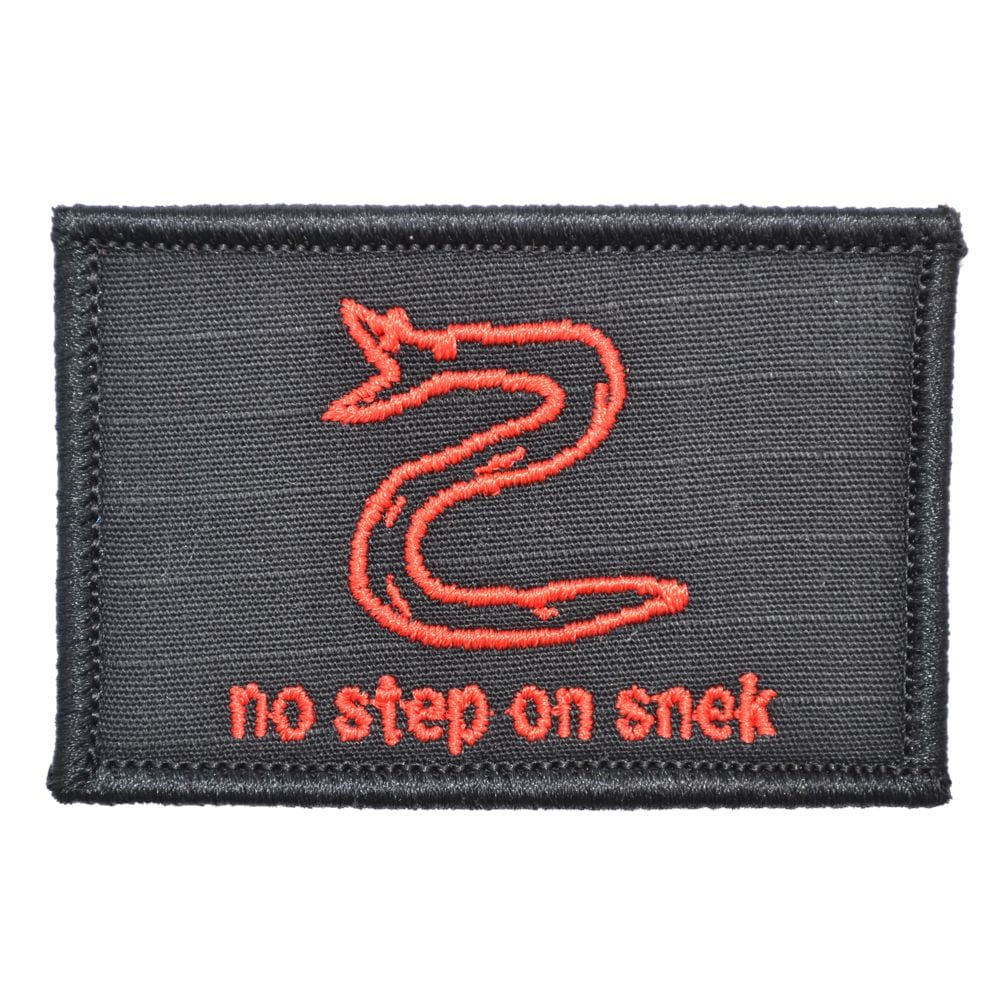No Step on Snek Military Morale PVC Patch, Tactical Emblem Badges Appliques Hook and Loop Fasteners Backing, 3.15 x 1.97 inch, Bubble of 2 Pieces