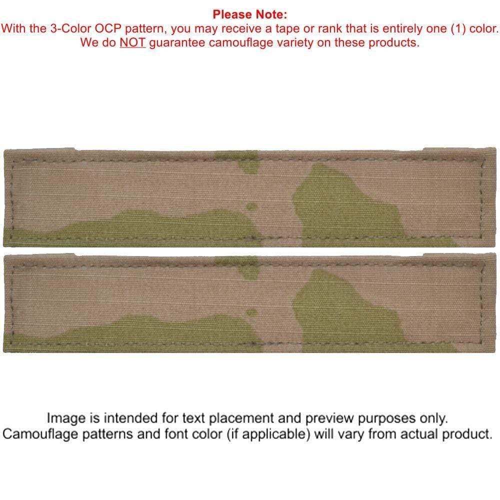 Tactical Gear Junkie Name Tapes 4 Piece Custom Army Name Tape & Rank Set OCP Flag w/ Hook Fastener Backing - 3-Color OCP