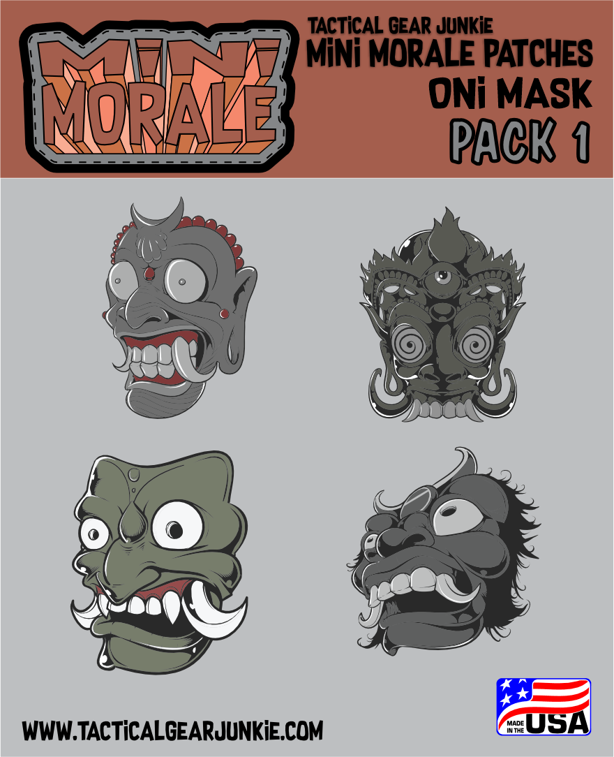 Tactical Gear Junkie Patches Mini Morale - Oni Mask Patch Pack 1