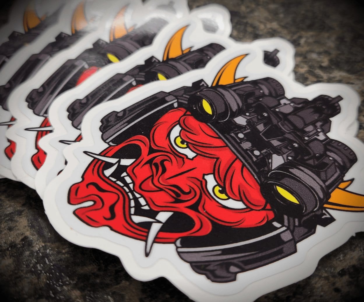 Tactical Gear Junkie Stickers STICKER - Tactical Oni Samurai with Night Vision Goggles Slap - Unleash Fear and Strength