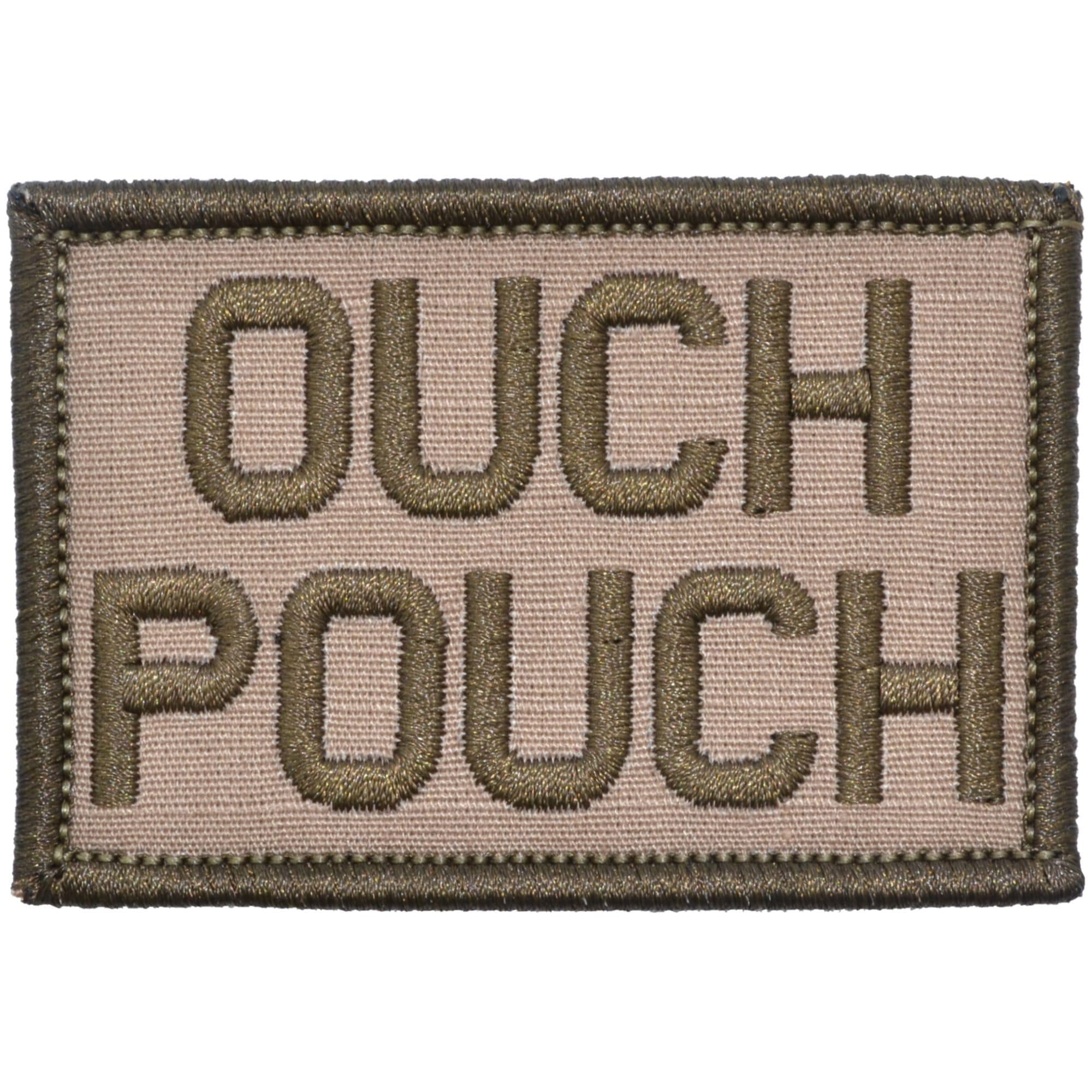 EmbTao Ouch Pouch Embroidered Patch Tactical Moral Applique Fastener Hook & Loop Emblem, Red & Black