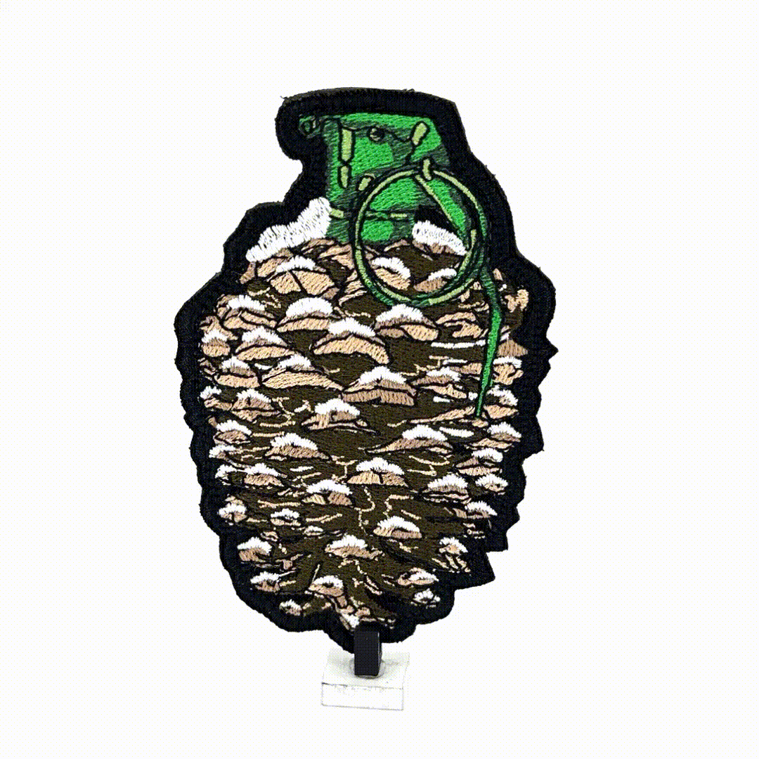 Tactical Gear Junkie Patches Pinecone Grenade - Embroidered- 4 inch Patch