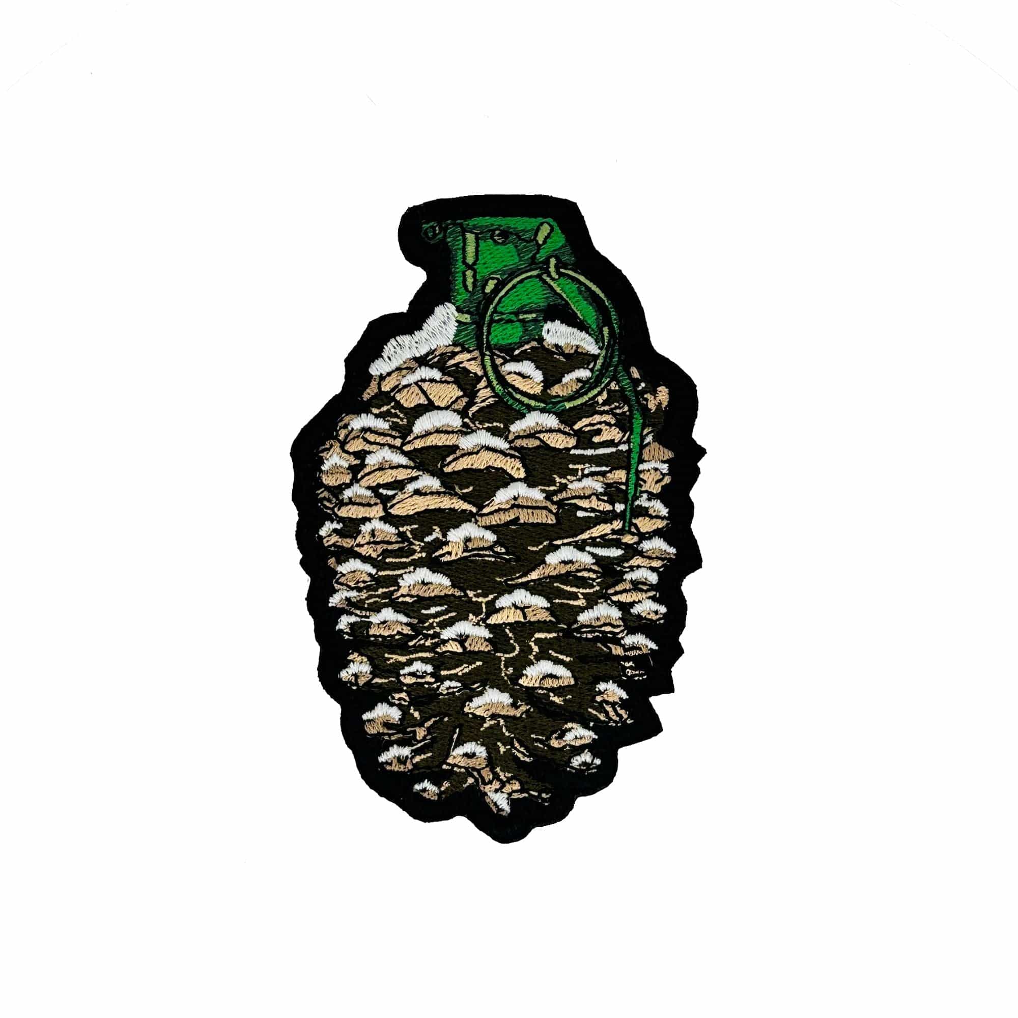 Tactical Gear Junkie Patches Pinecone Grenade - Embroidered- 4 inch Patch