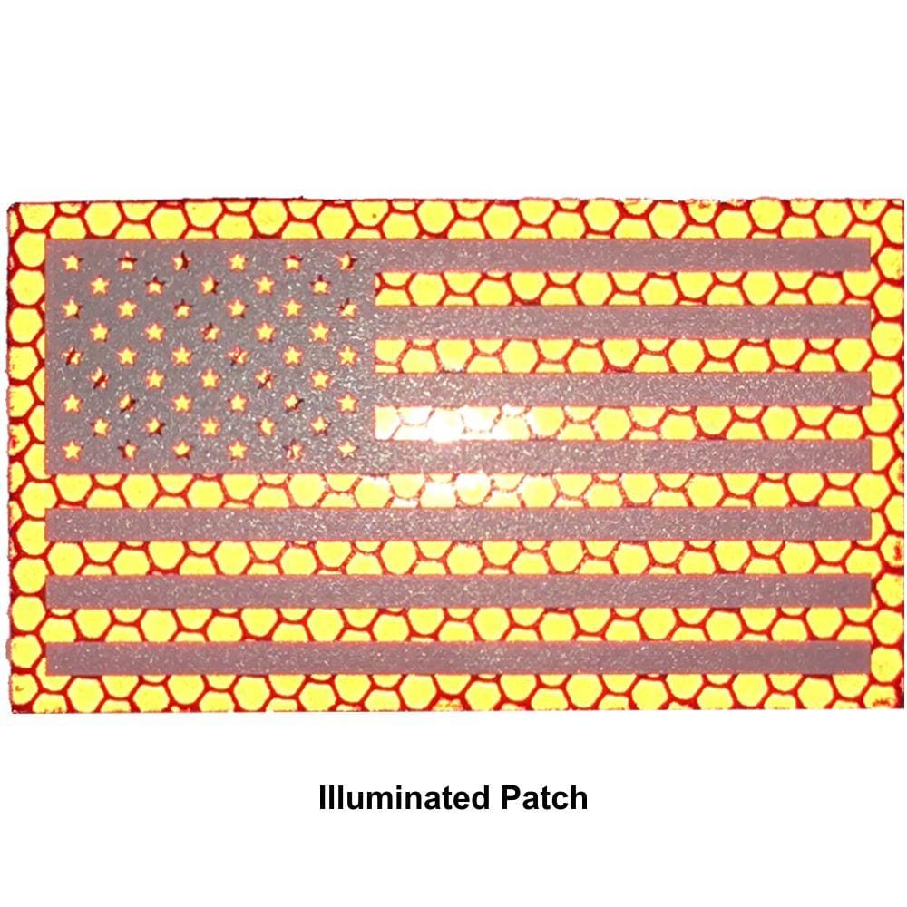 Tactical Gear Junkie Patches Reflective Printed Red/White USA Flag - 2x3.5 Patch