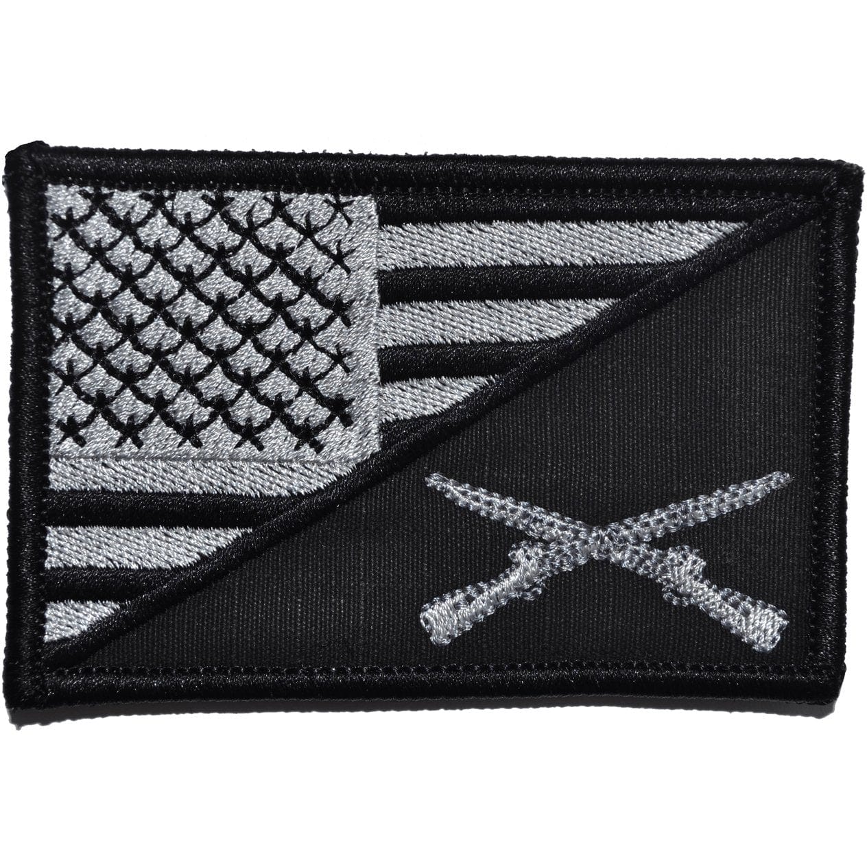 Tactical Gear Junkie Patches Black Rifle Cross Infantry USA Flag - 2.25x3.5 Patch