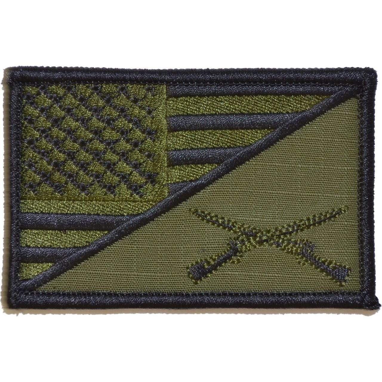 Tactical Gear Junkie Patches Olive Drab Rifle Cross Infantry USA Flag - 2.25x3.5 Patch