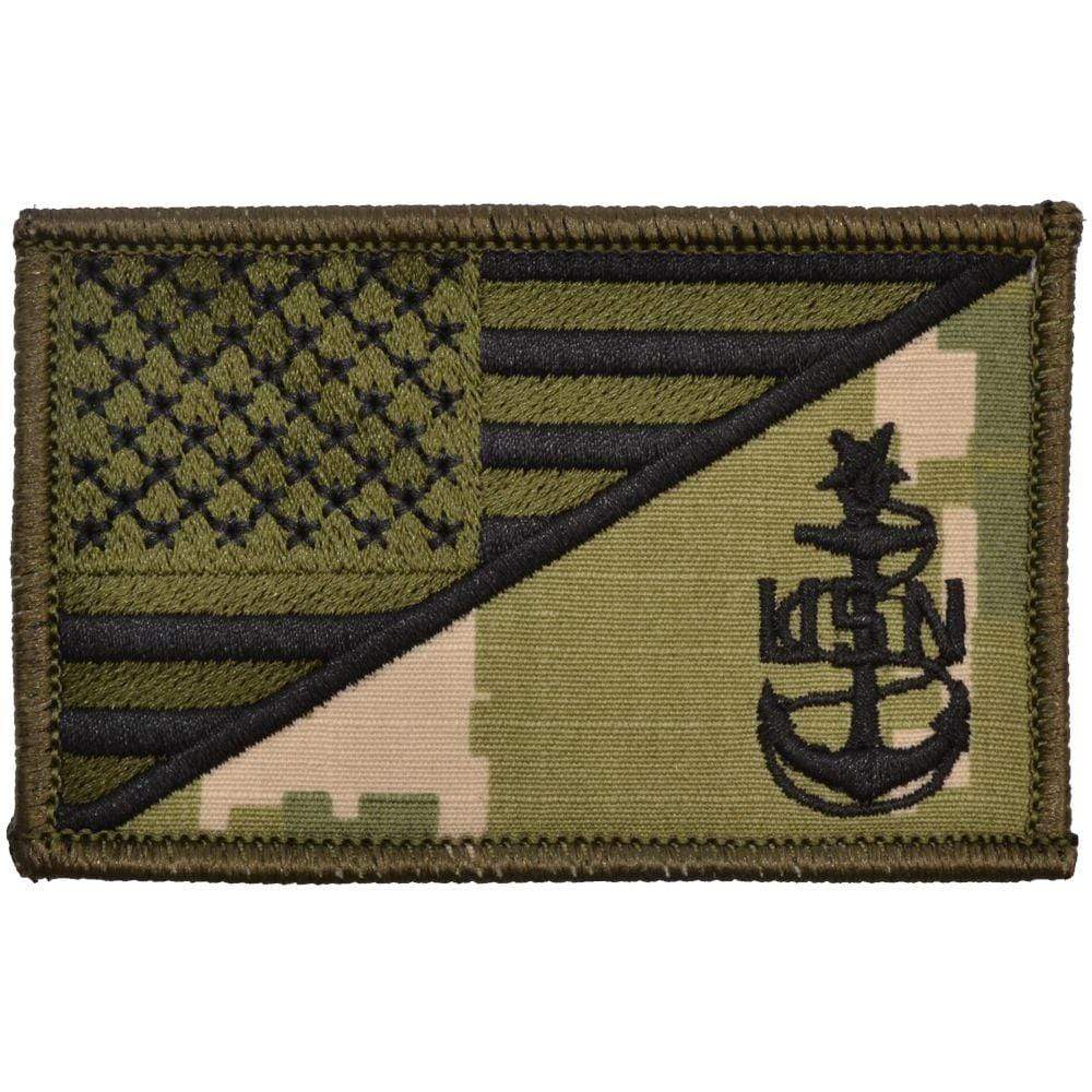 Tactical Gear Junkie Patches NWU Type III Navy SCPO Senior Chief Petty Officer USA Flag - 2.25x3.5 Patch