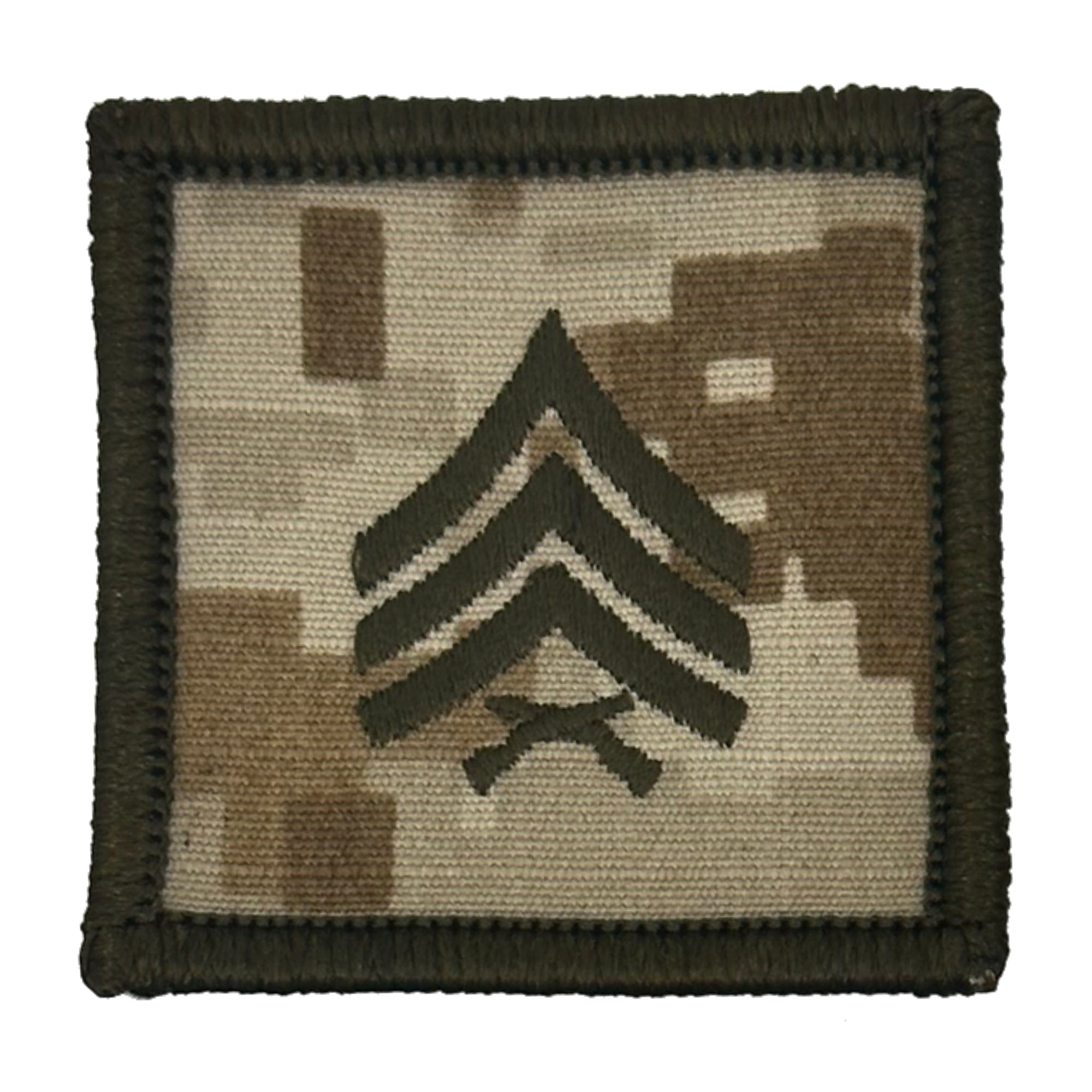 Tactical Gear Junkie Patches MARPAT Desert / Sergeant USMC Rank Insignia - 2x2 Patch