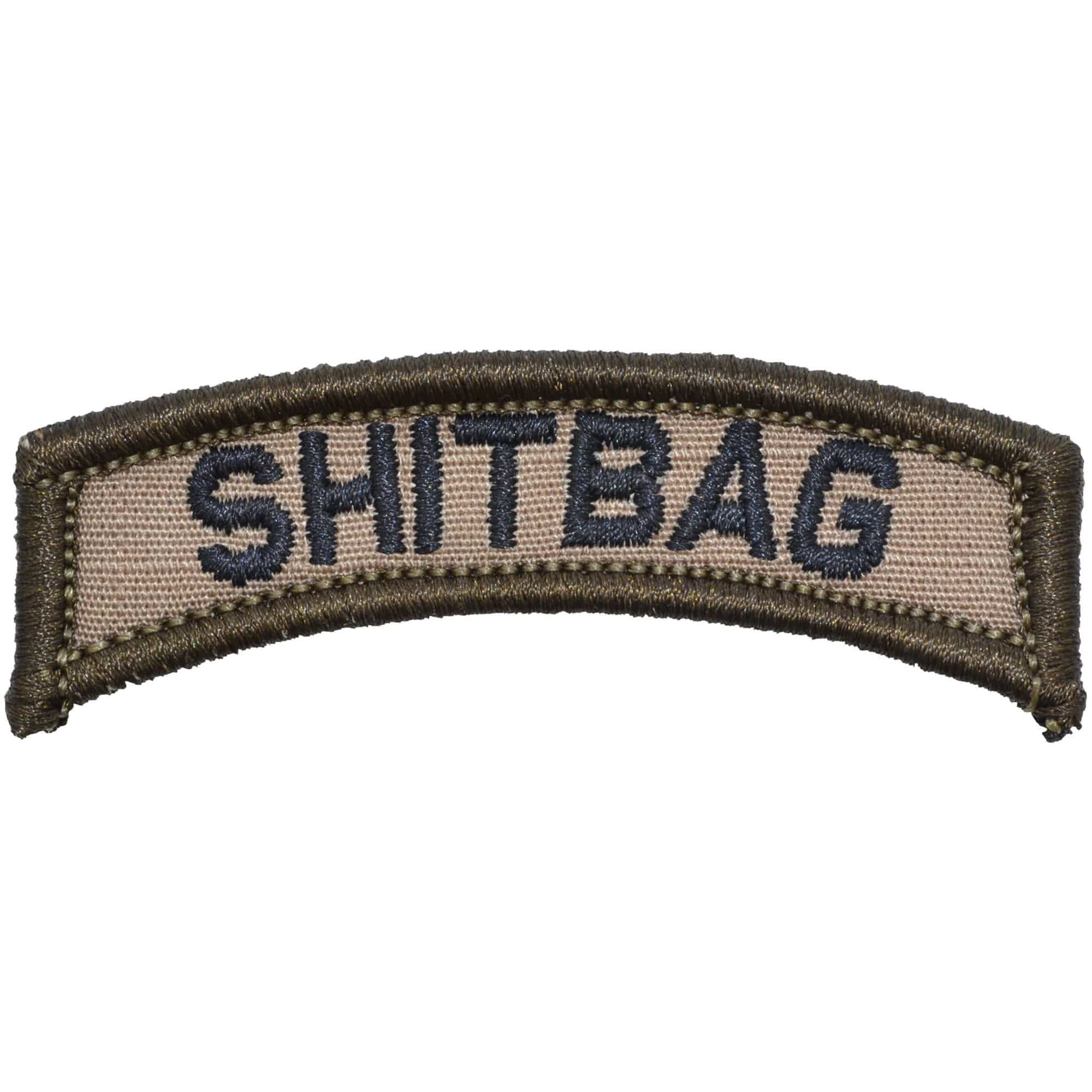 Tactical Gear Junkie Patches Coyote Brown w/ Black Shitbag Tab Patch