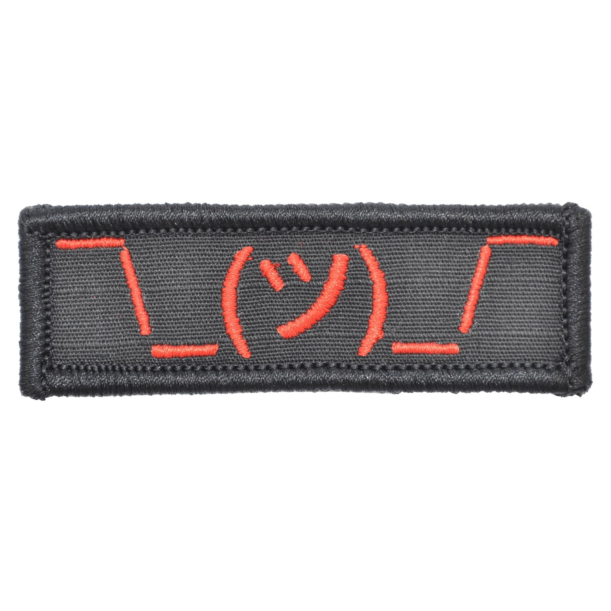 Tactical Gear Junkie Patches Black w/ Red Shrug Emoji - 1x3 Patch