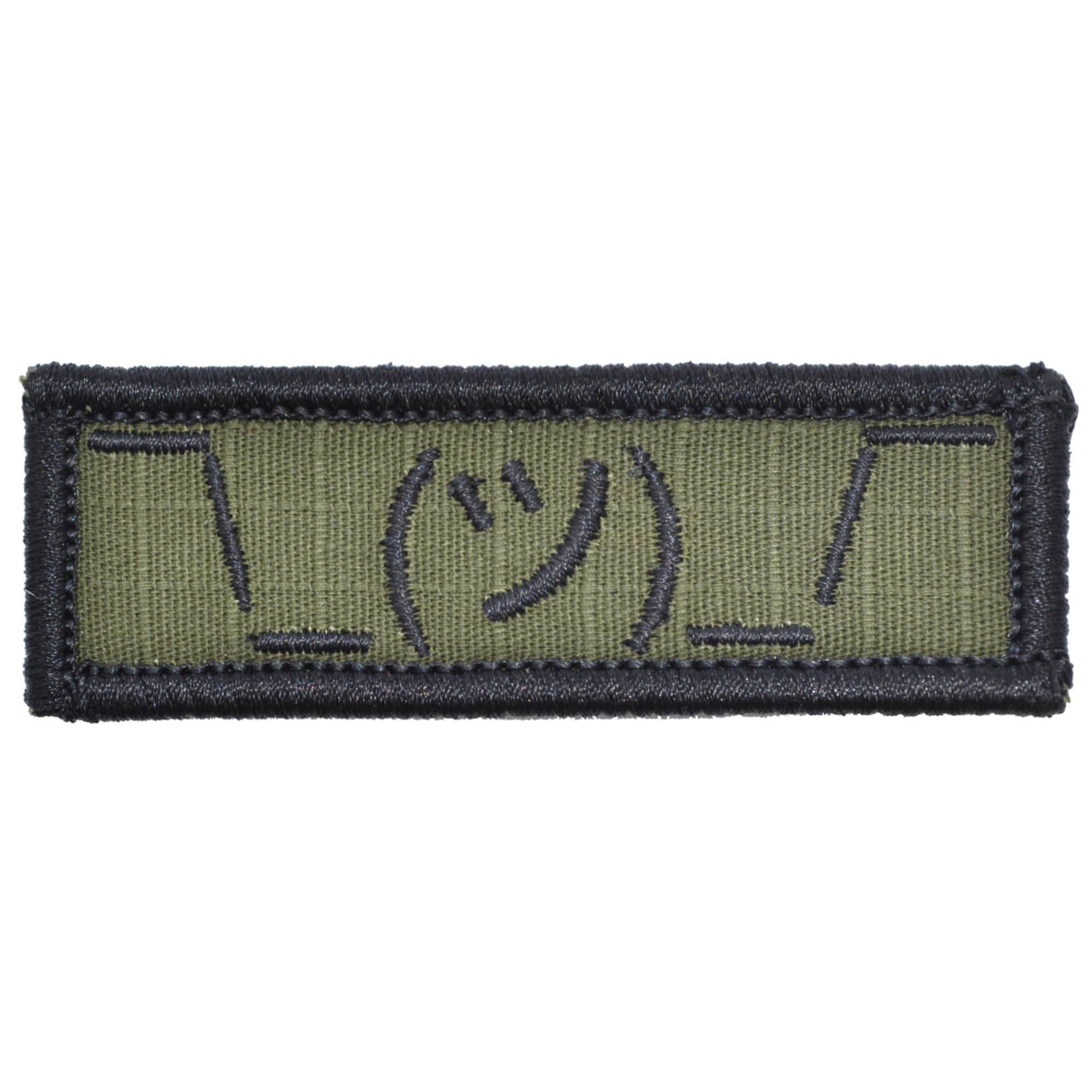 Tactical Gear Junkie Patches Olive Drab Shrug Emoji - 1x3 Patch