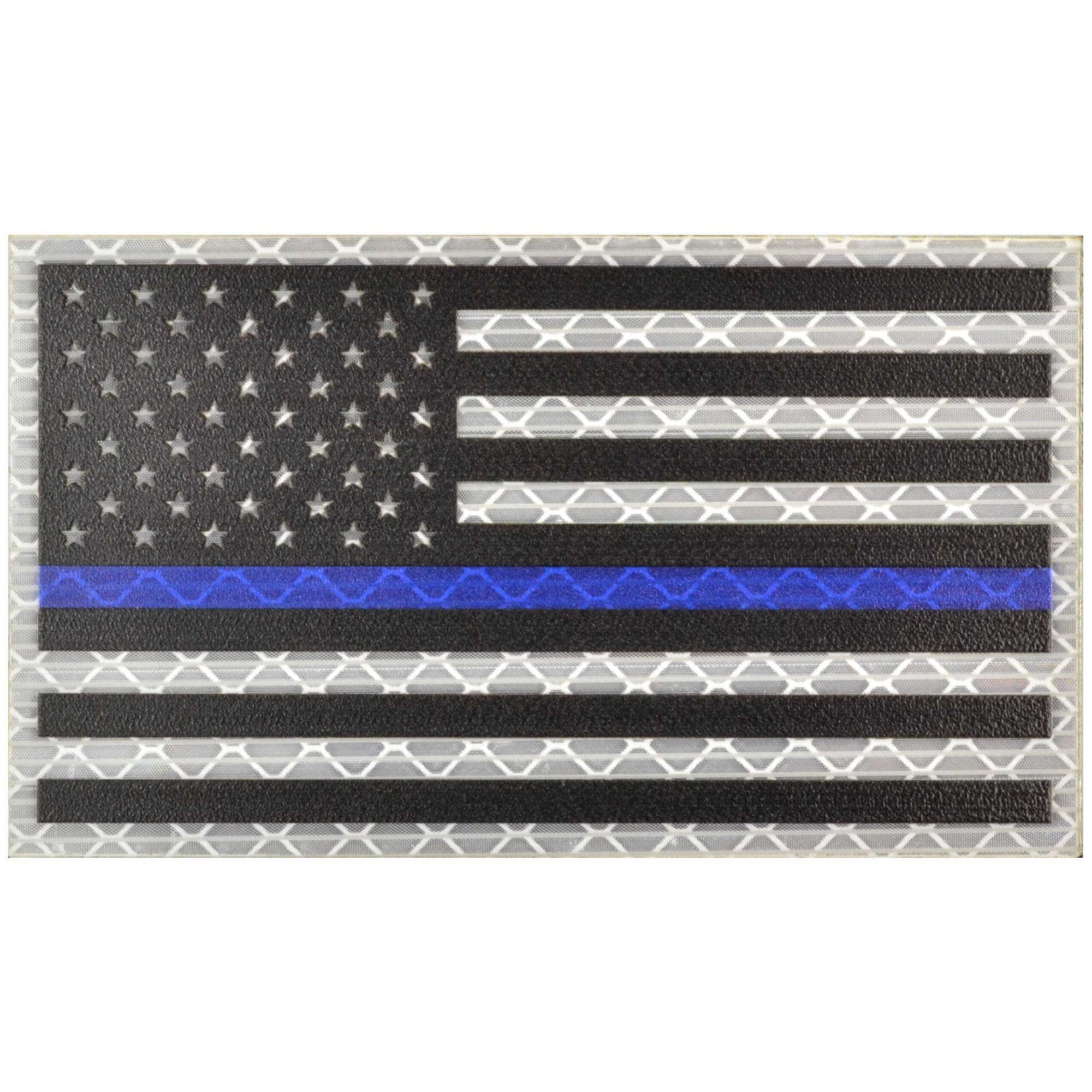 Tactical Gear Junkie Patches Forward Reflective Printed Thin Blue Line USA Flag - 2x3.5 Patch