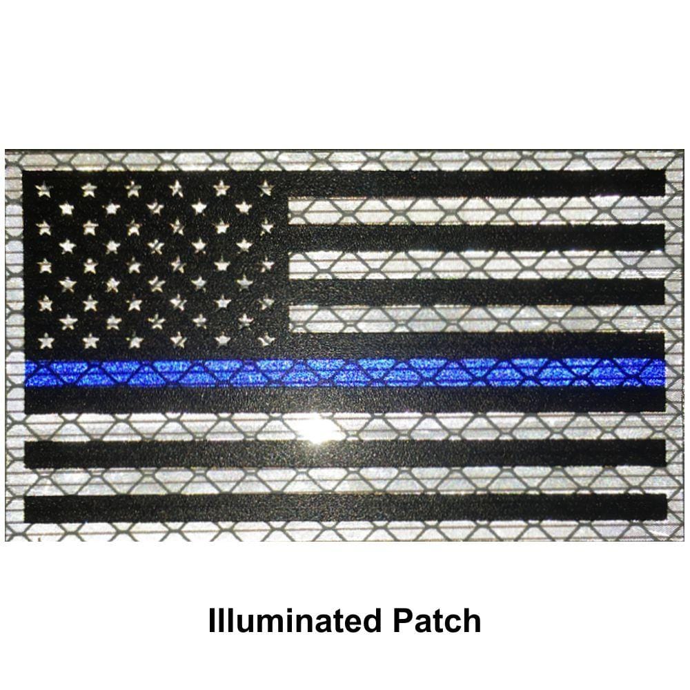 Tactical Gear Junkie Patches Reflective Printed Thin Blue Line USA Flag - 2x3.5 Patch
