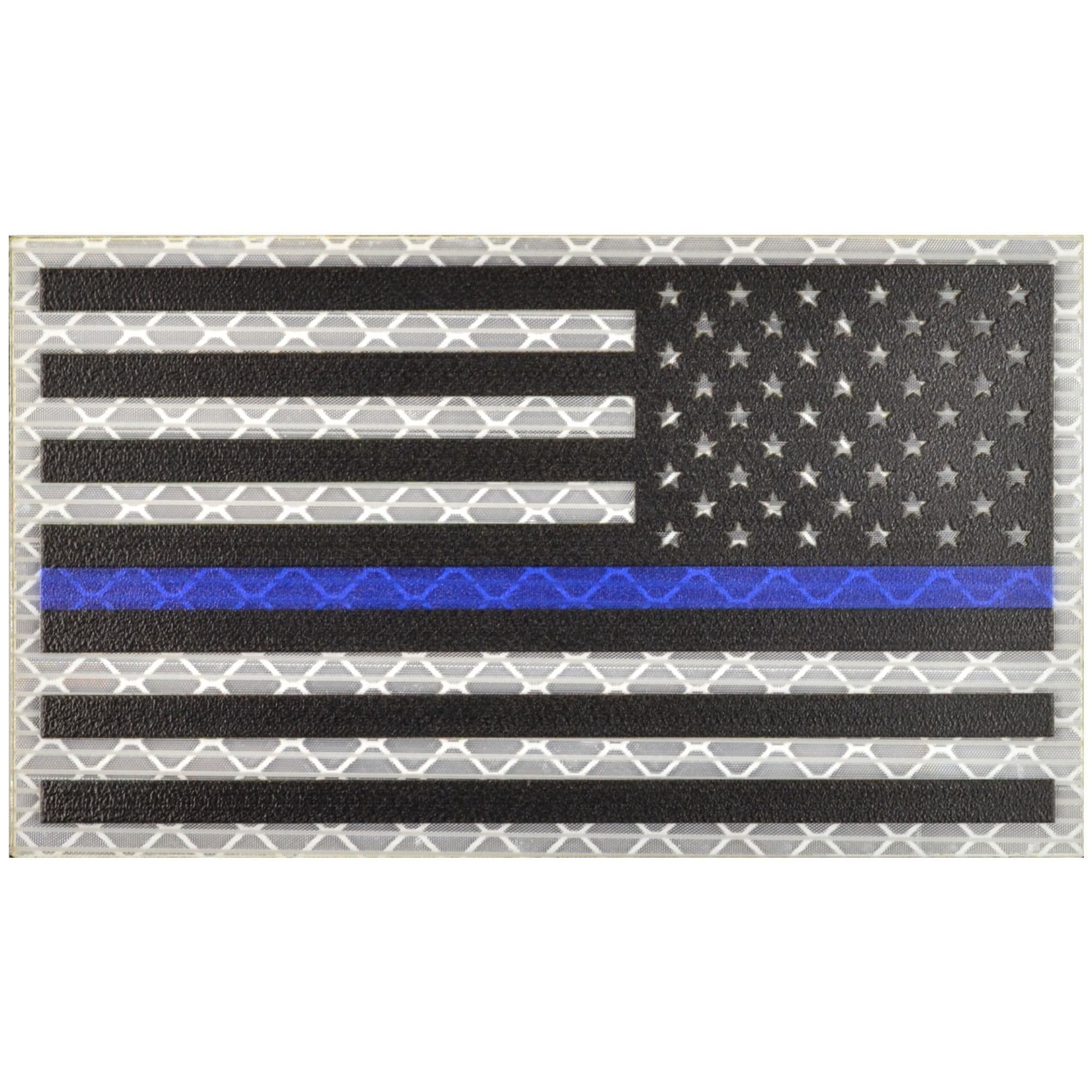Tactical Gear Junkie Patches Reverse Reflective Printed Thin Blue Line USA Flag - 2x3.5 Patch