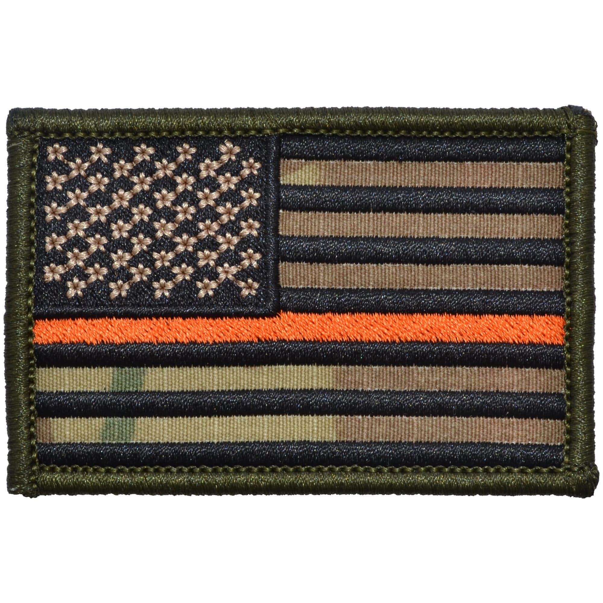 Tactical Gear Junkie Patches MultiCam Thin Orange Line Search & Rescue USA Flag - 2x3 Patch
