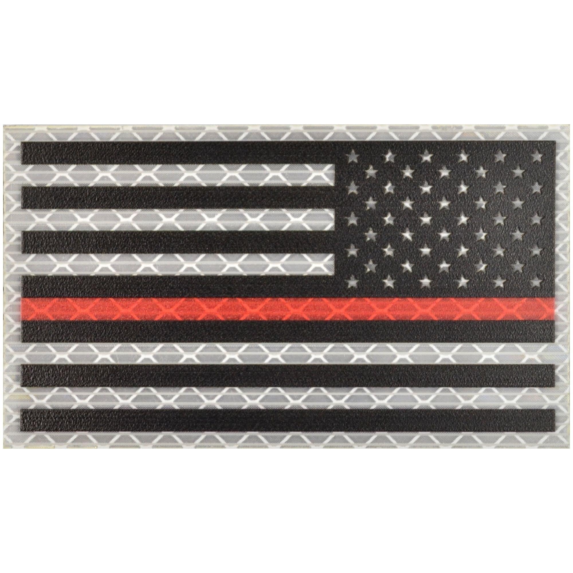 Rubber Thin Red Line Flag Patch Velcro Hook Back