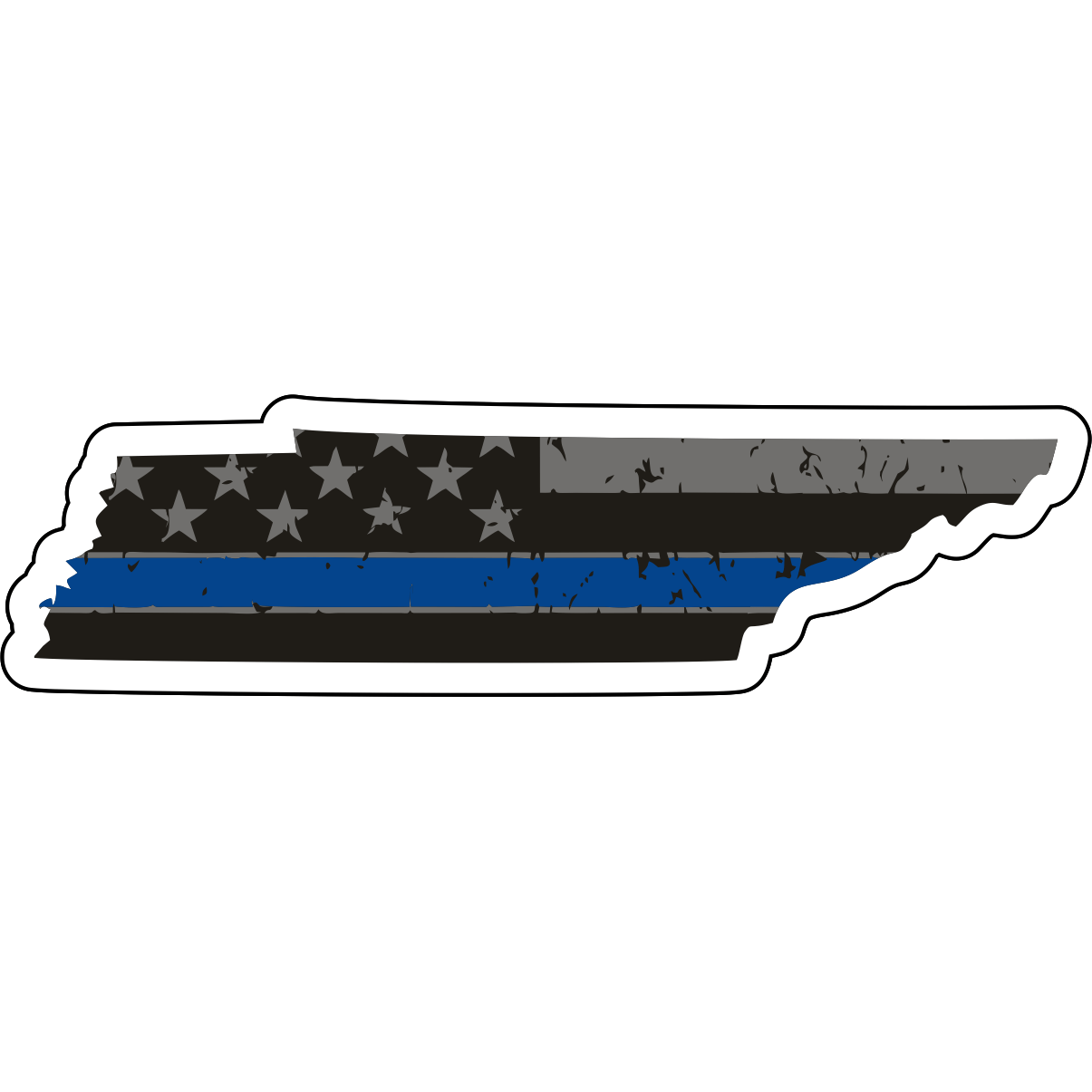 Tactical Gear Junkie Stickers Tennessee Distressed Thin Blue Line State Sticker - Choose Your State