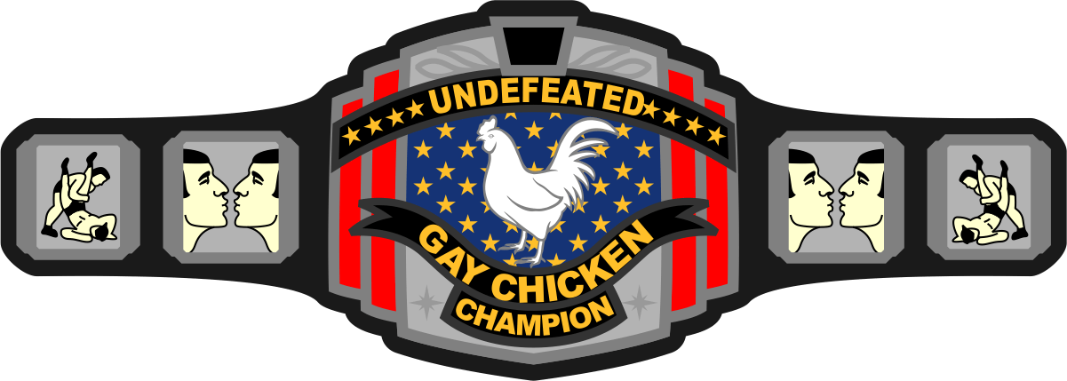 Tactical Gear Junkie Stickers Undefeated Gay Chicken Champion - 4inch Sticker
