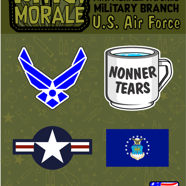 Air Force USAF 1x4 Velcro Fully Embroidered Morale Tags Patch - Morale Tags
