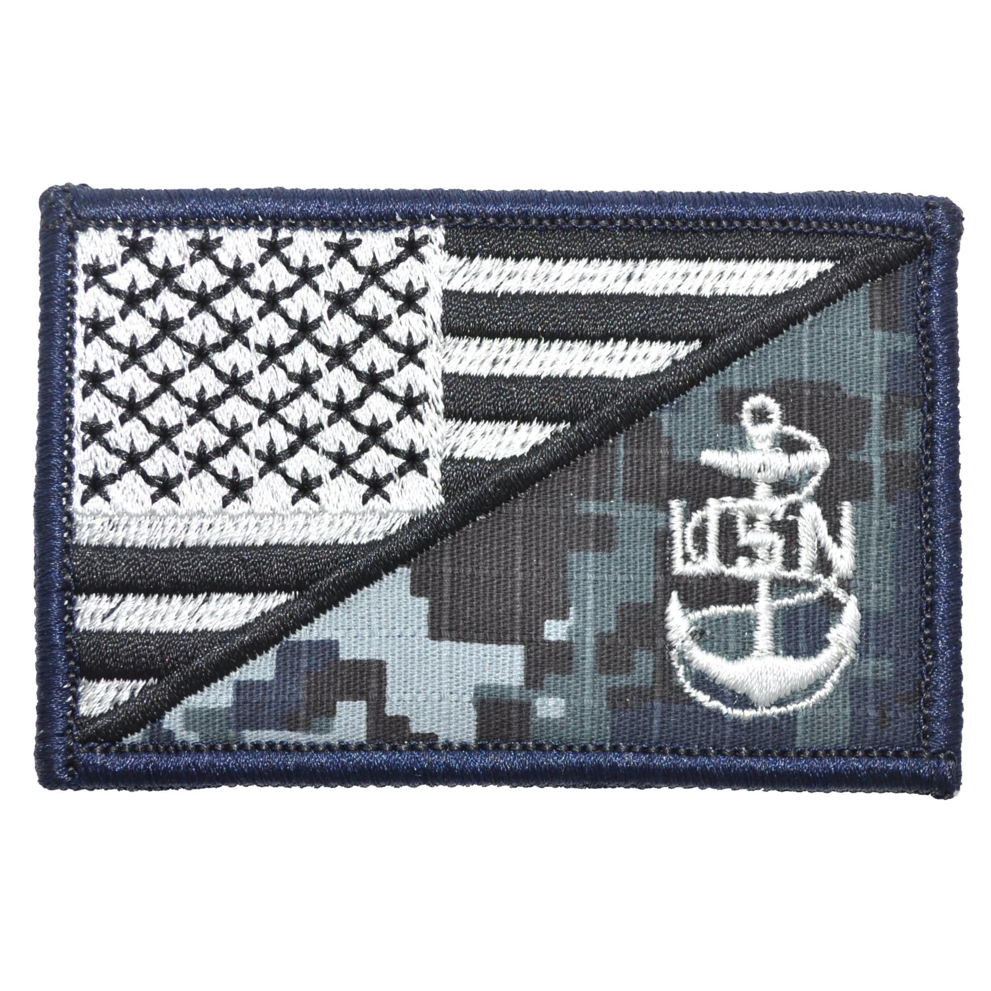 Navy Chief Petty Officer Anchor USA Flag - 2.25x3.5 Patch