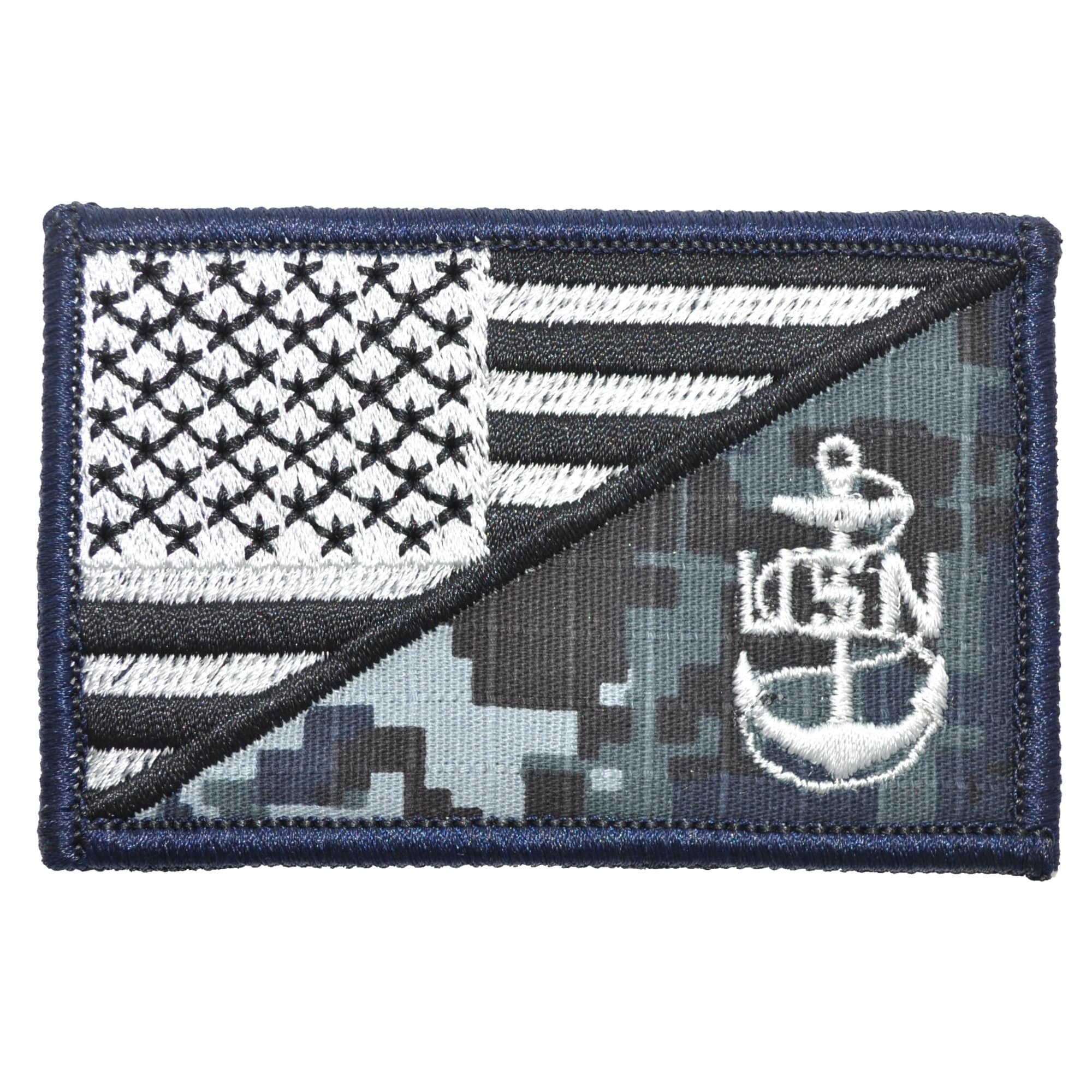 Tactical Gear Junkie Patches NWU Type I Navy Chief Petty Officer Anchor USA Flag - 2.25x3.5 Patch