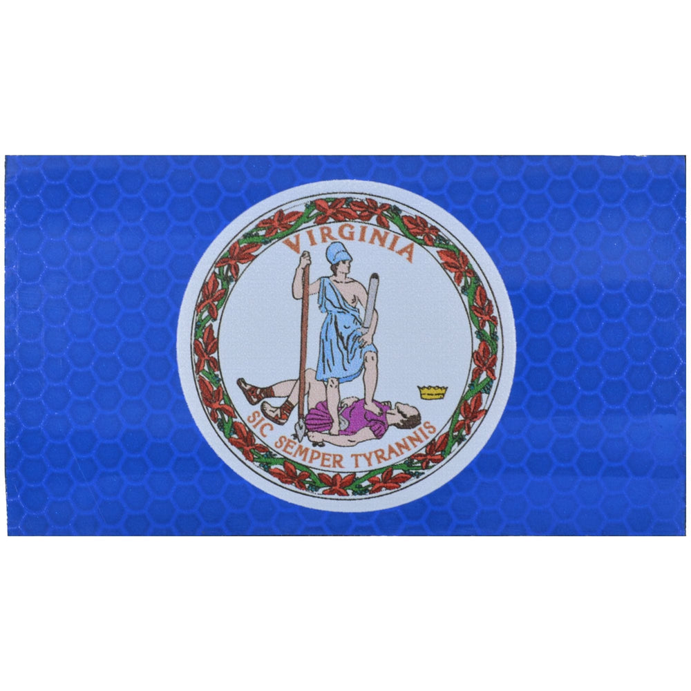 Reflective Virginia State Flag - 2x3.5 Patch