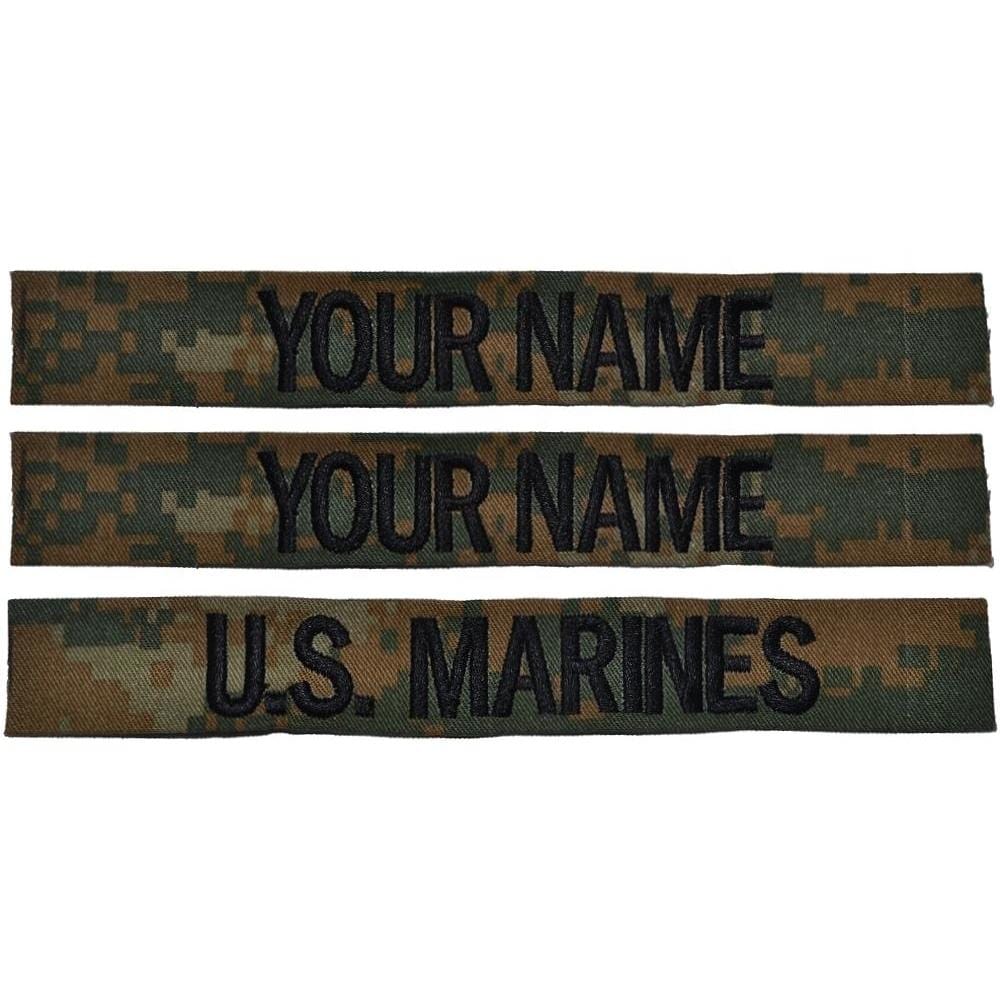 Tactical Gear Junkie Name Tapes 3 Piece Custom Name Tape Set - SEW ON - Woodland Marpat