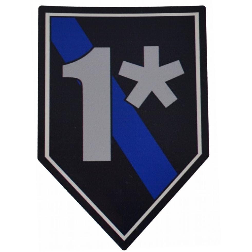Tactical Gear Junkie Stickers 1* (One Ass To Risk) Thin Blue Line - 4x2.75 inch Sticker