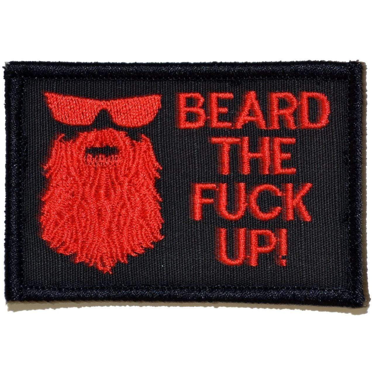Tactical Gear Junkie Patches Black w/ Red Beard the Fuck Up - 2x3 Patch