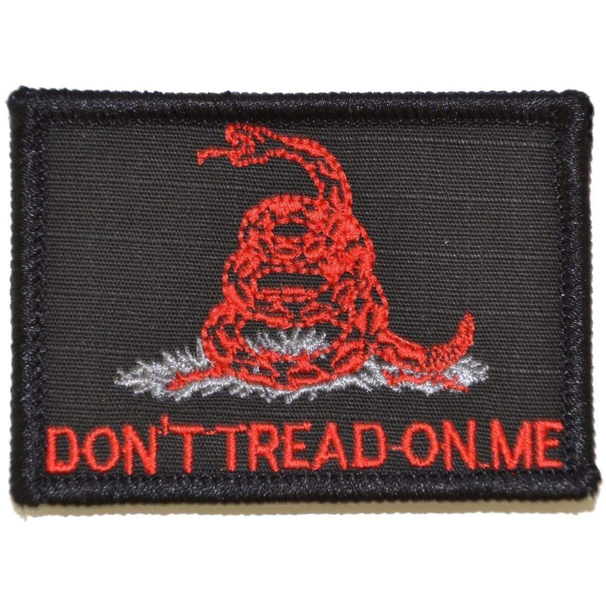 Tactical Gear Junkie Patches Black w/ Red Don't Tread on Me Gadsden Snake - 2x3 Patch