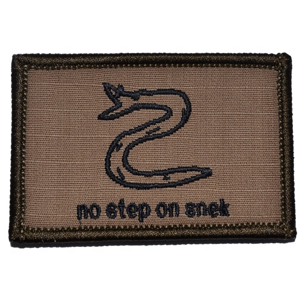 Tactical Gear Junkie Patches Coyote Brown w/ Black No Step On Snek - 2x3 Patch