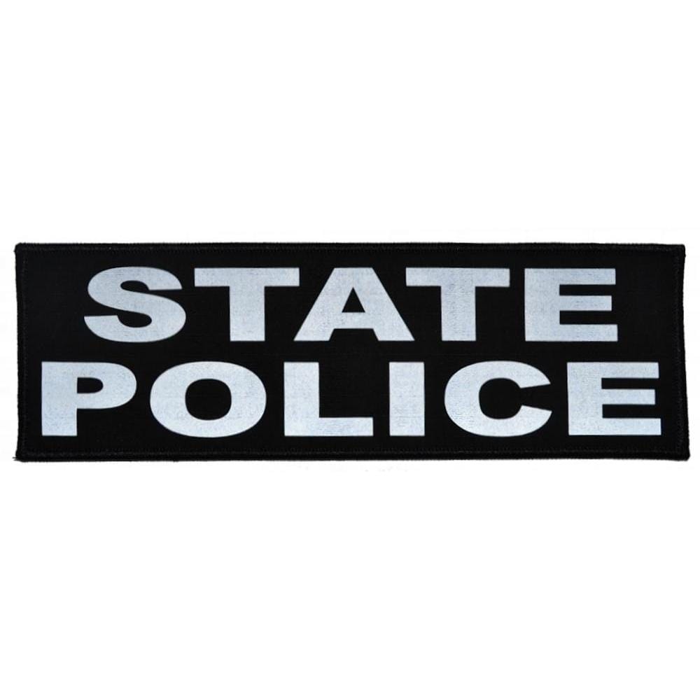 Tactical Gear Junkie Patches Black State Police Reflective - 3x9 Patch