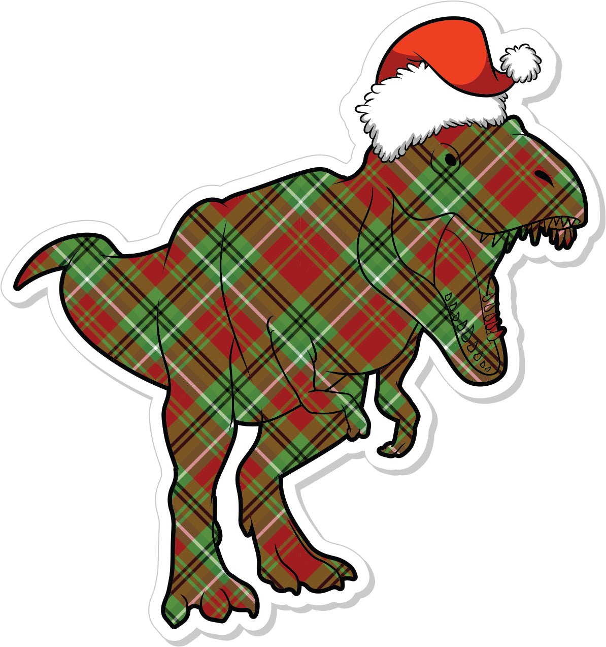 Christmas T-Rex  - 4 inch Sticker